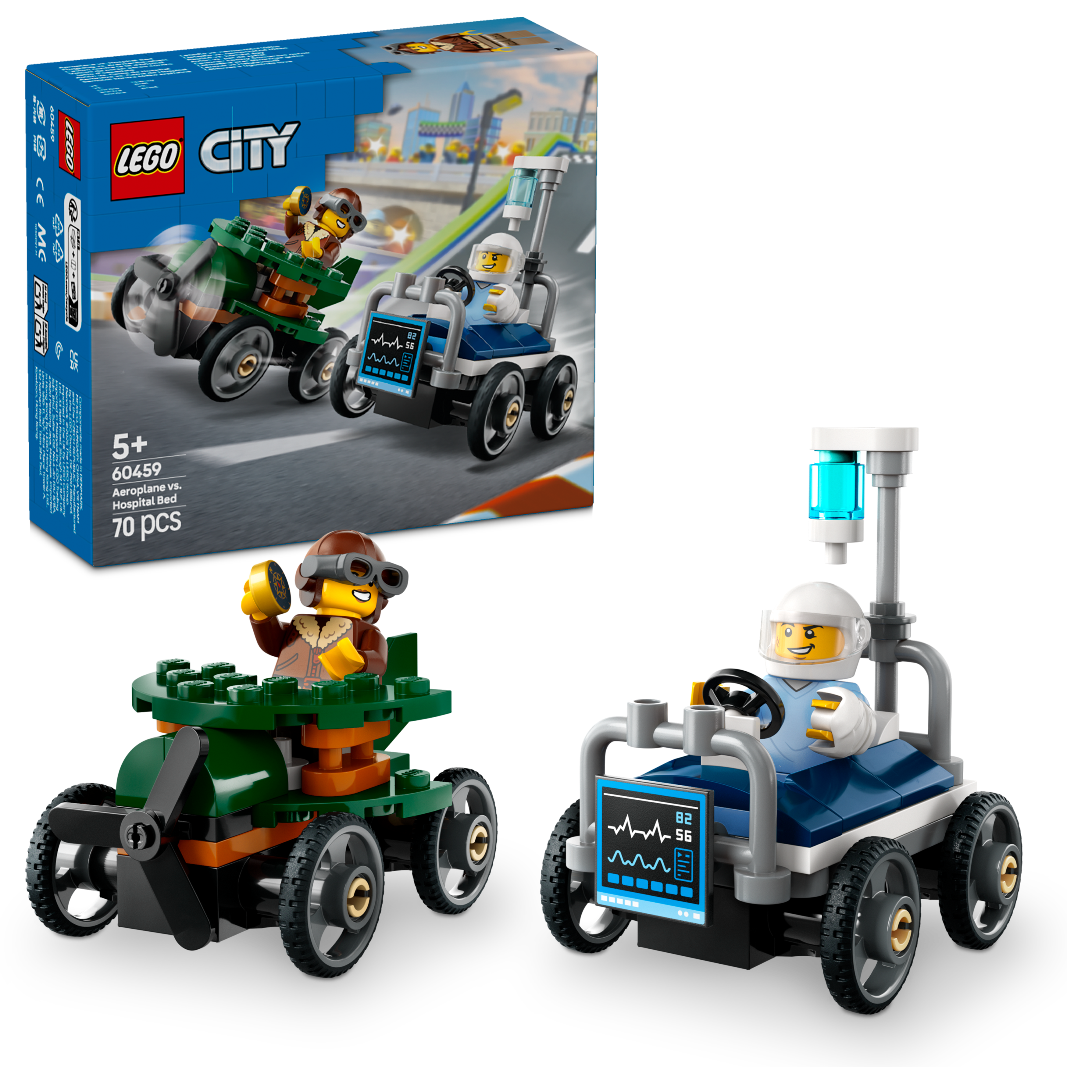 LEGO City 60459 Airplane vs. Hospital Bed Race Car