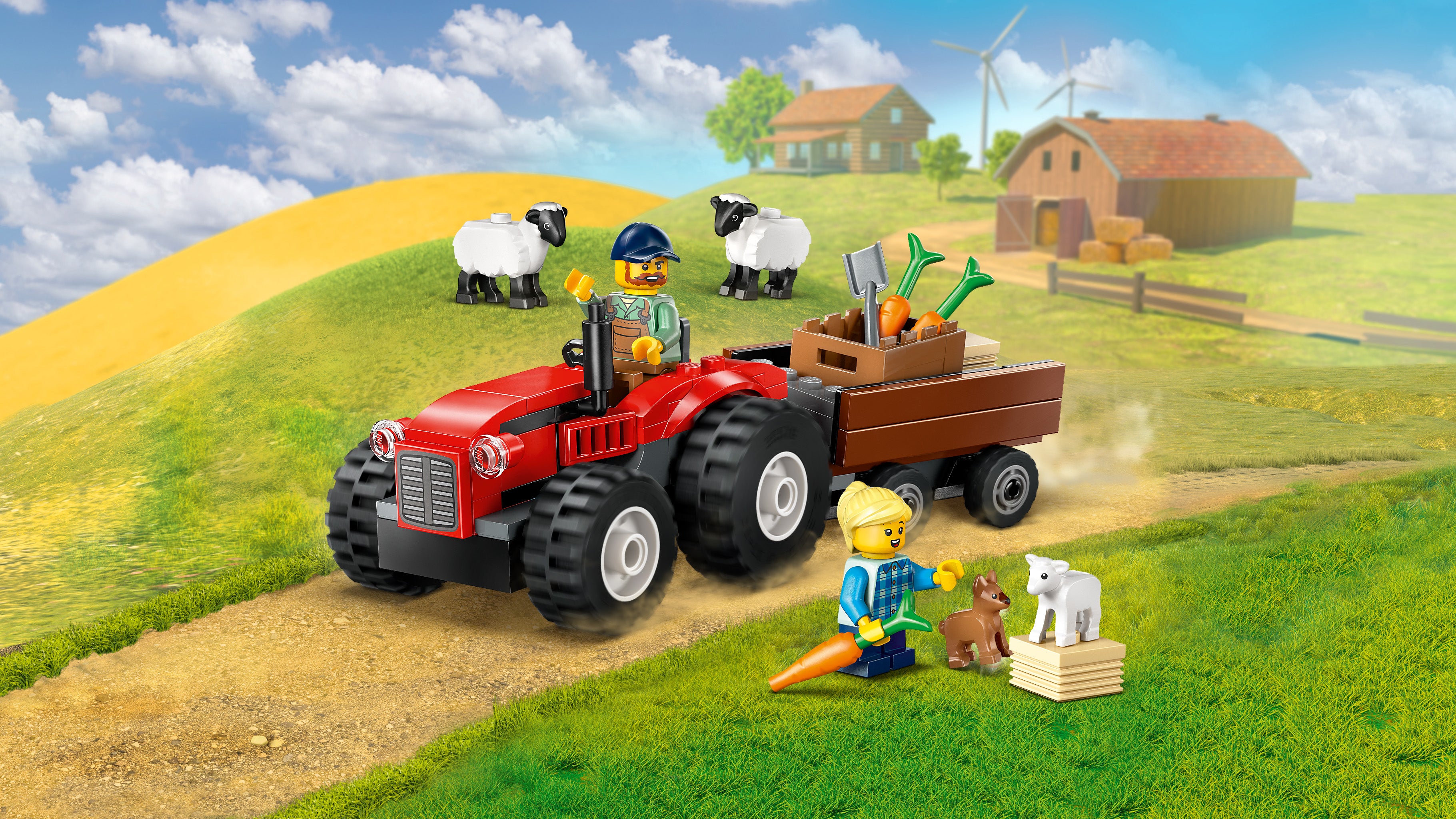 LEGO City 60461 Red Farm Tractor with Trailer & Sheep