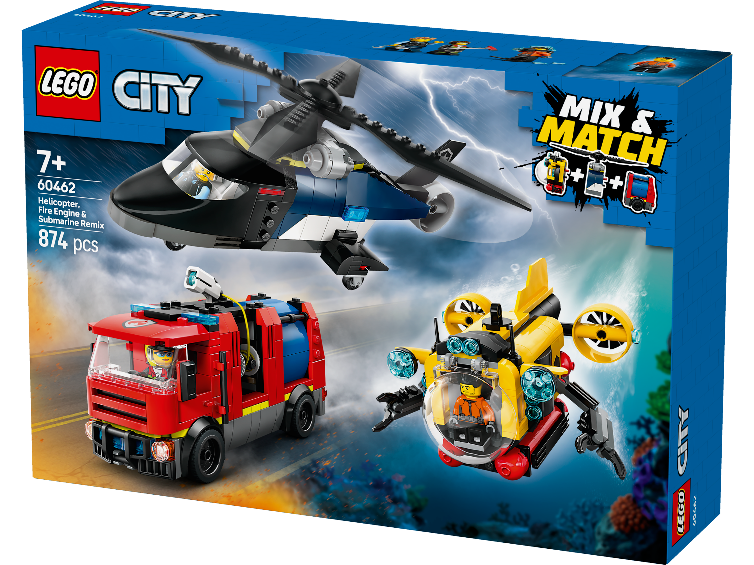 LEGO City 60462 Helicopter Fire Truck & Submarine Remix