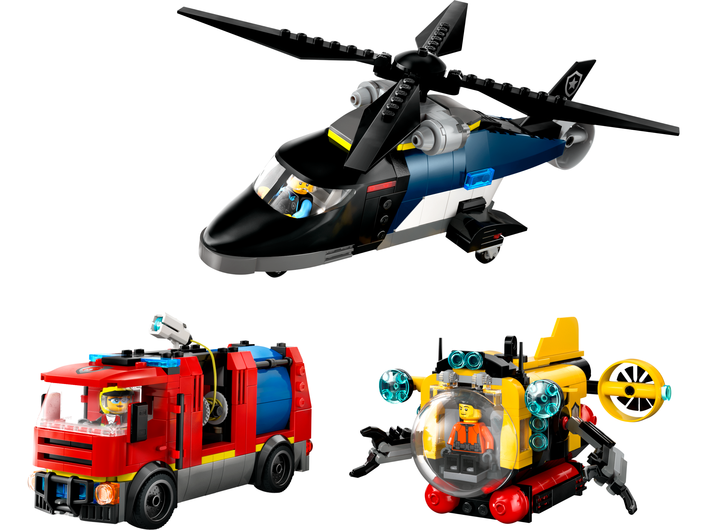 LEGO City 60462 Helicopter Fire Truck & Submarine Remix