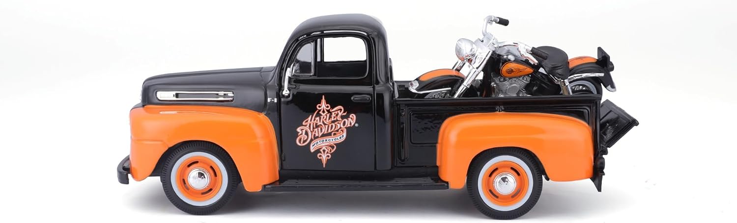 Maisto 1:24 Harley Davidson 1958 Ford F-1 Pickup With 1958 Flh Duo Glide