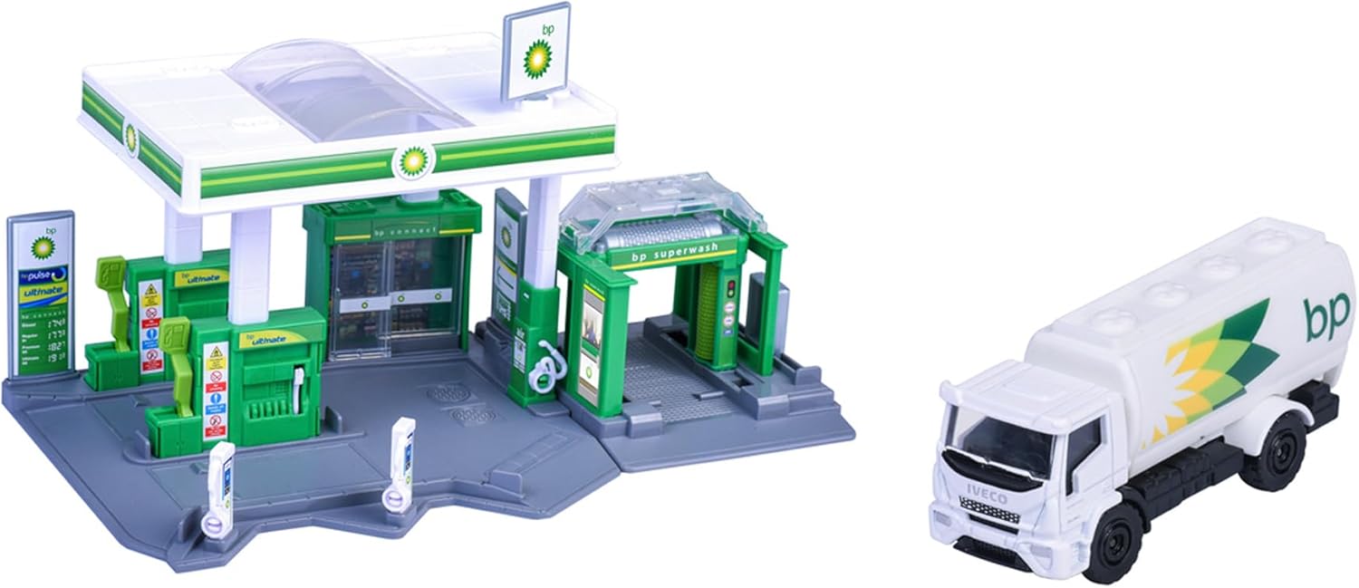 Majorette Petrol Station BP + 1 Vehicle