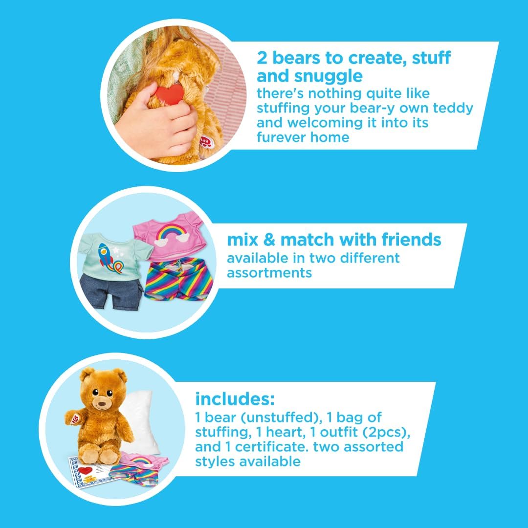 Casdon Build-a-Bear Workshop Furtastic Light Brown Bear & Outfit