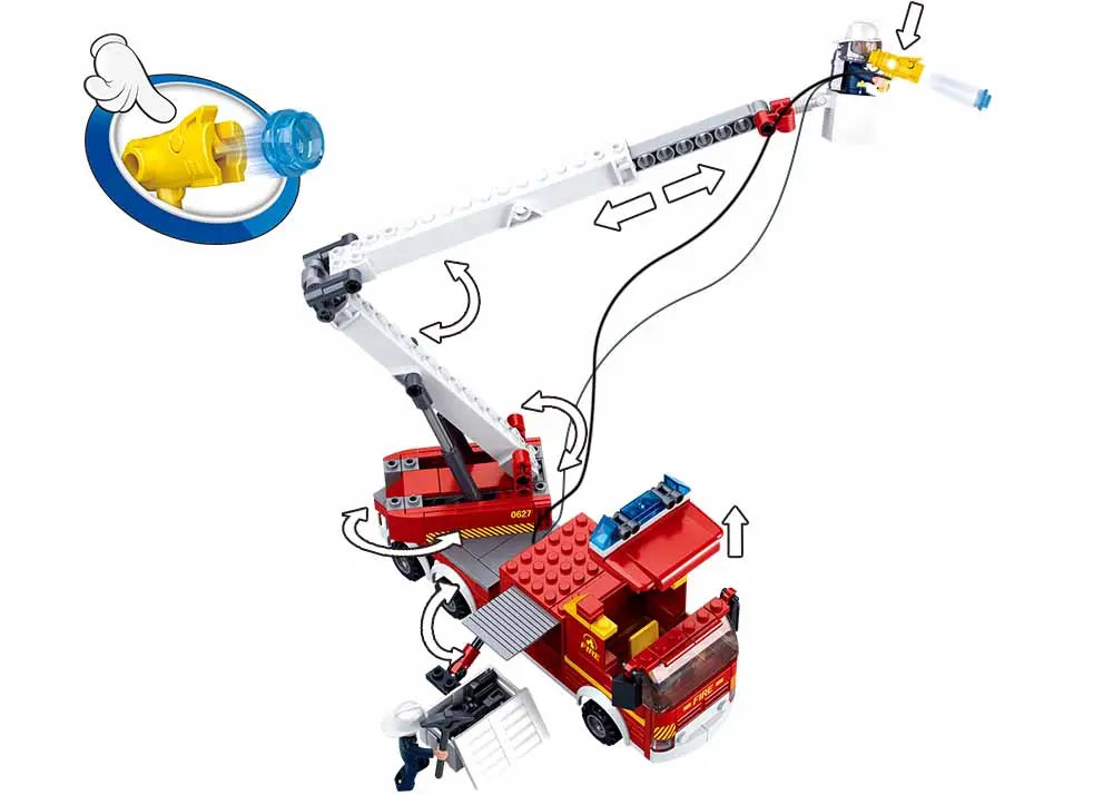 Sluban Platform Fire Truck & Fire Helicopter