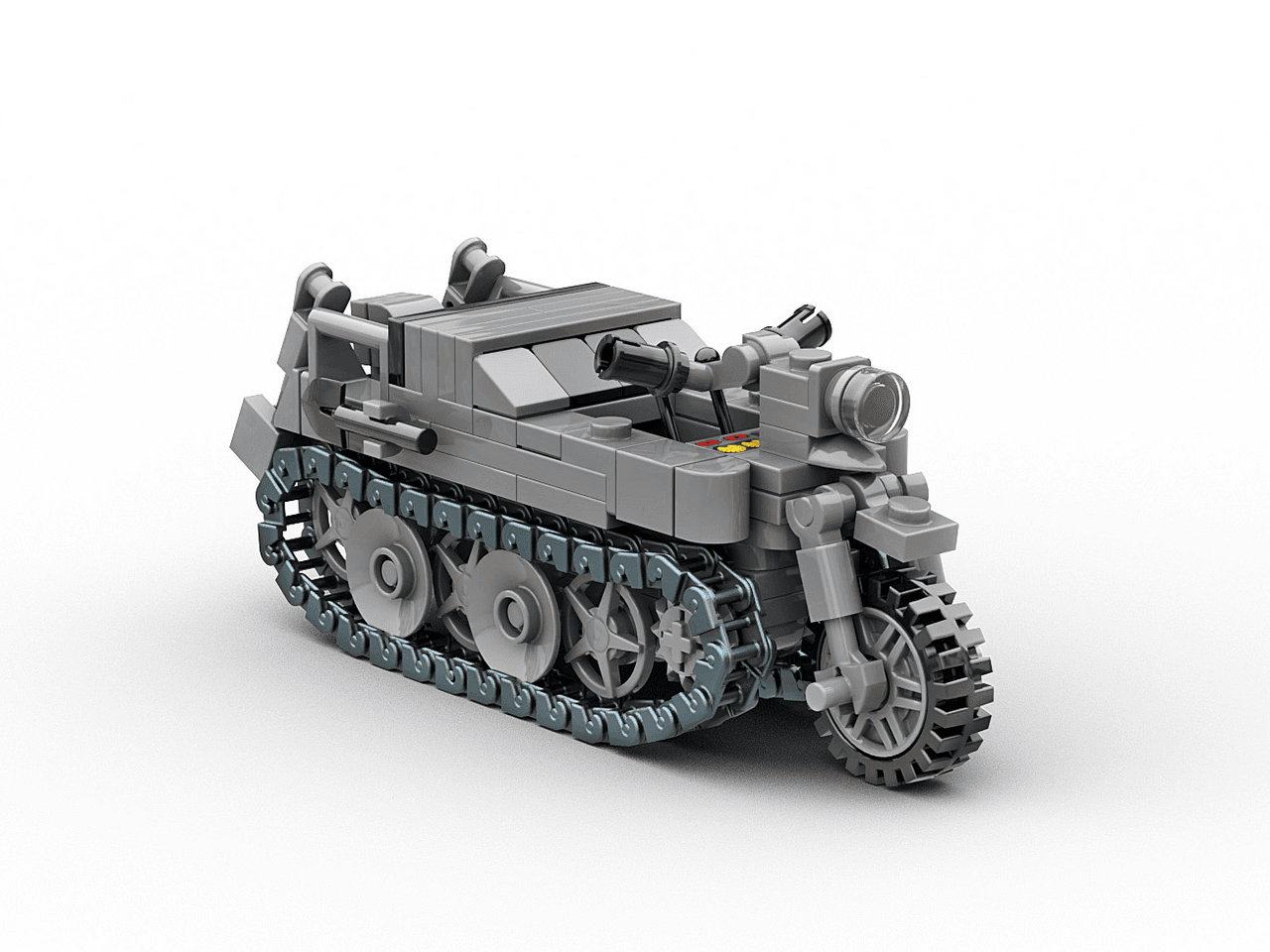 Build Army German Half Track Motorcycle 89 pieces
