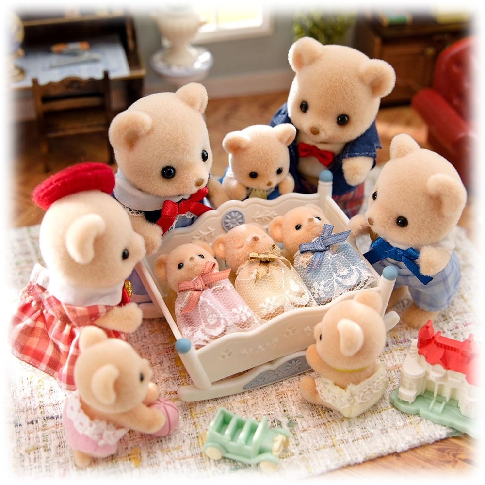 Sylvanian Biscuit bear Sleepy Triplets