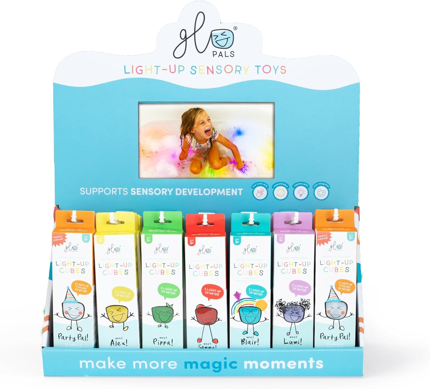 Glo Pals Light up Sensory Cubes - 4 Pack Red - Sam