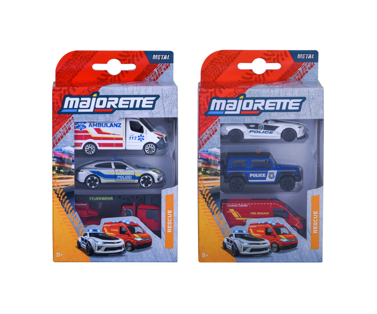 Majorette Rescue Vehicles 3 Pack Assorted
