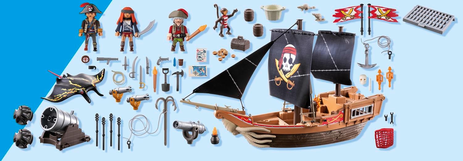 Playmobil Titan 　貨物船セット長さ約61㌢　ドイツ Playmobil 71530 - Large Pirate Ship – HUZZAH! Toys