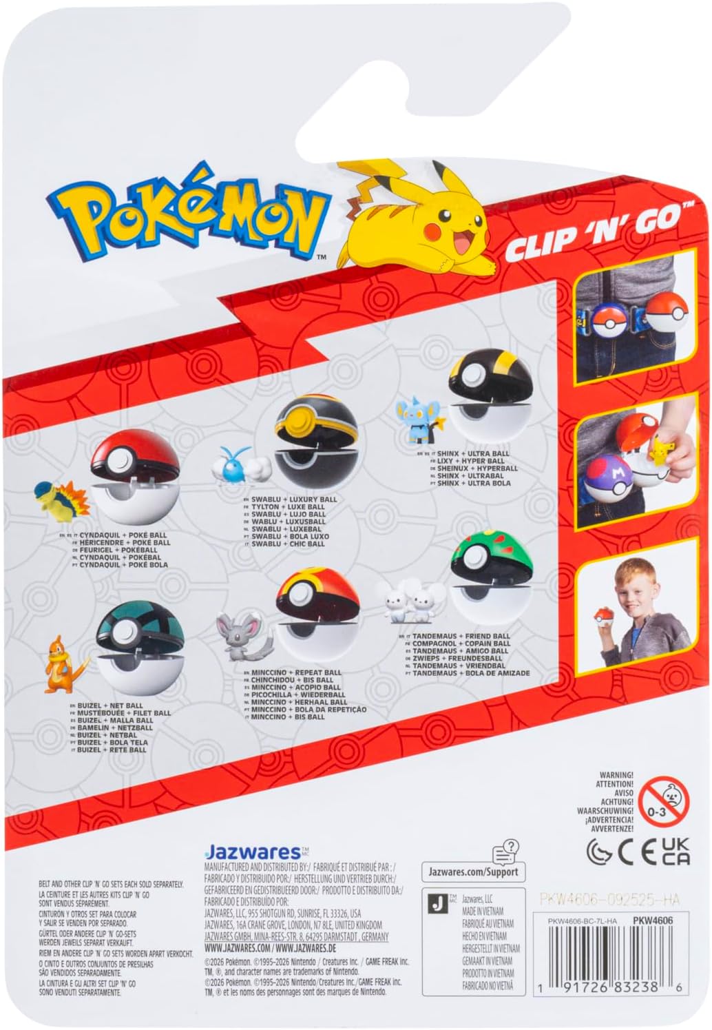 Pokemon Clip N Go Minccino & Repeat Ball