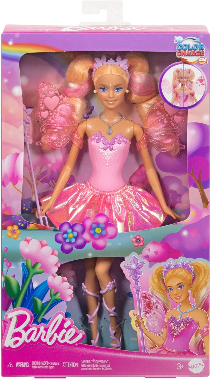 Barbie Fantasy Fairy Doll With Color-Change Wings And Outfit