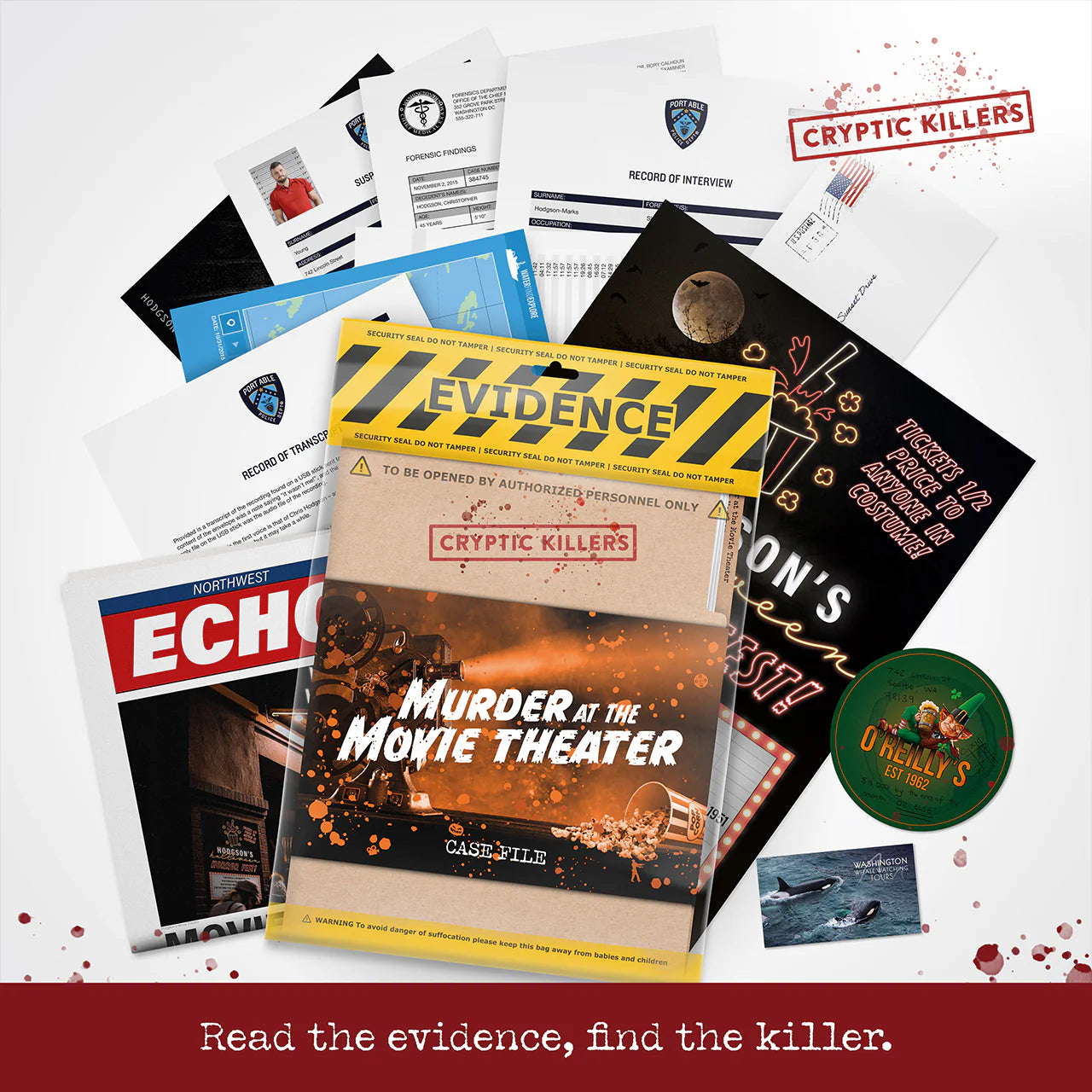 Cryptic Killers - Murder at the Movie Theatre Case File