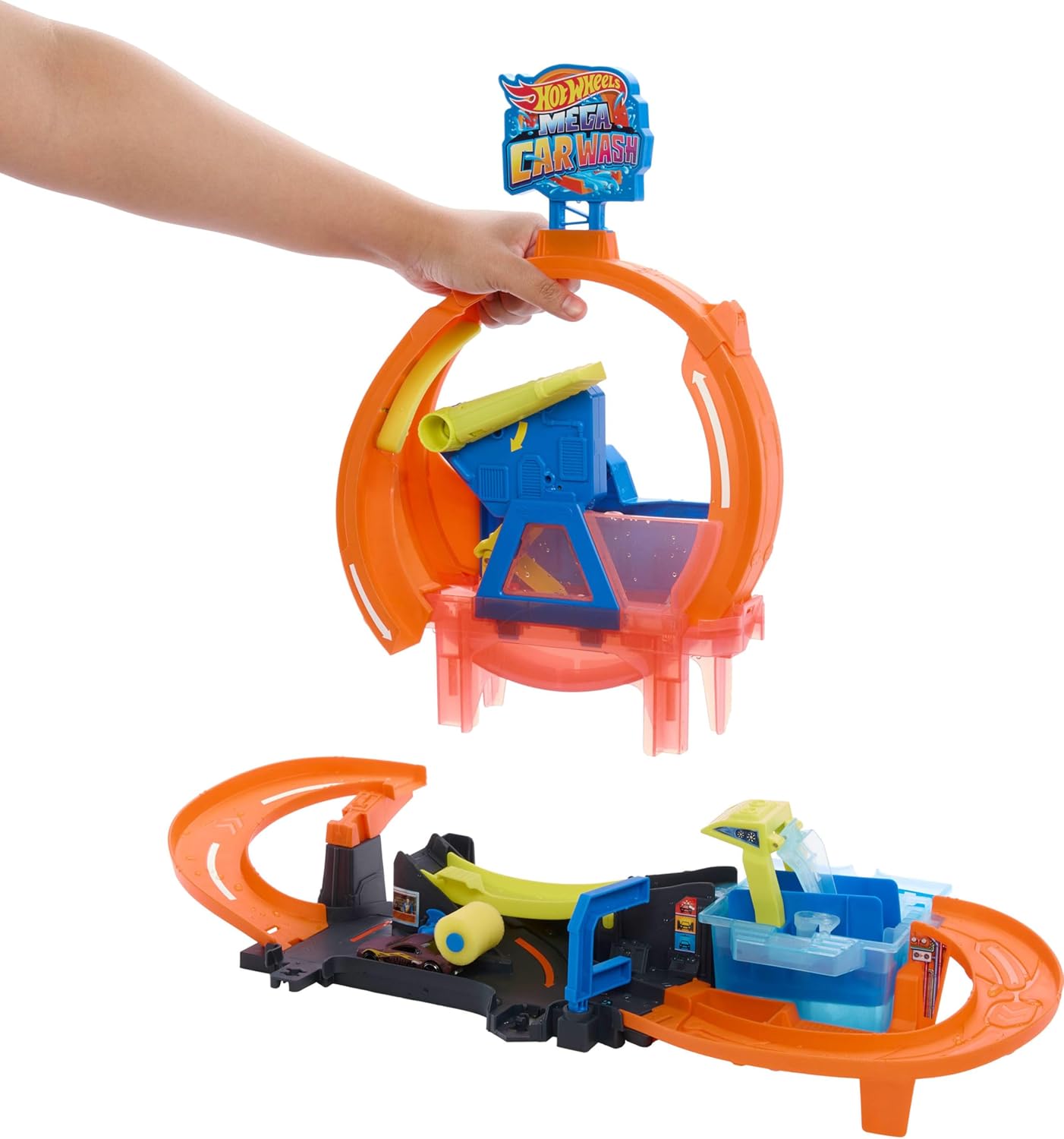 Hot Wheels City Mega Loop Car Wash Playset