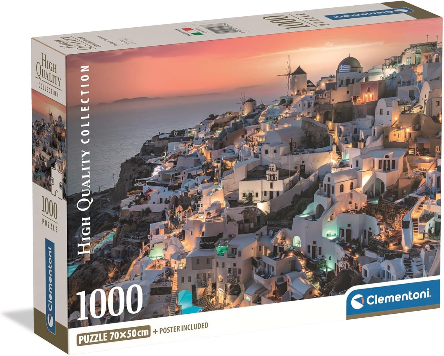 Clementoni Shades Of Santorini 1000 Piece Puzzle High Quality Collection