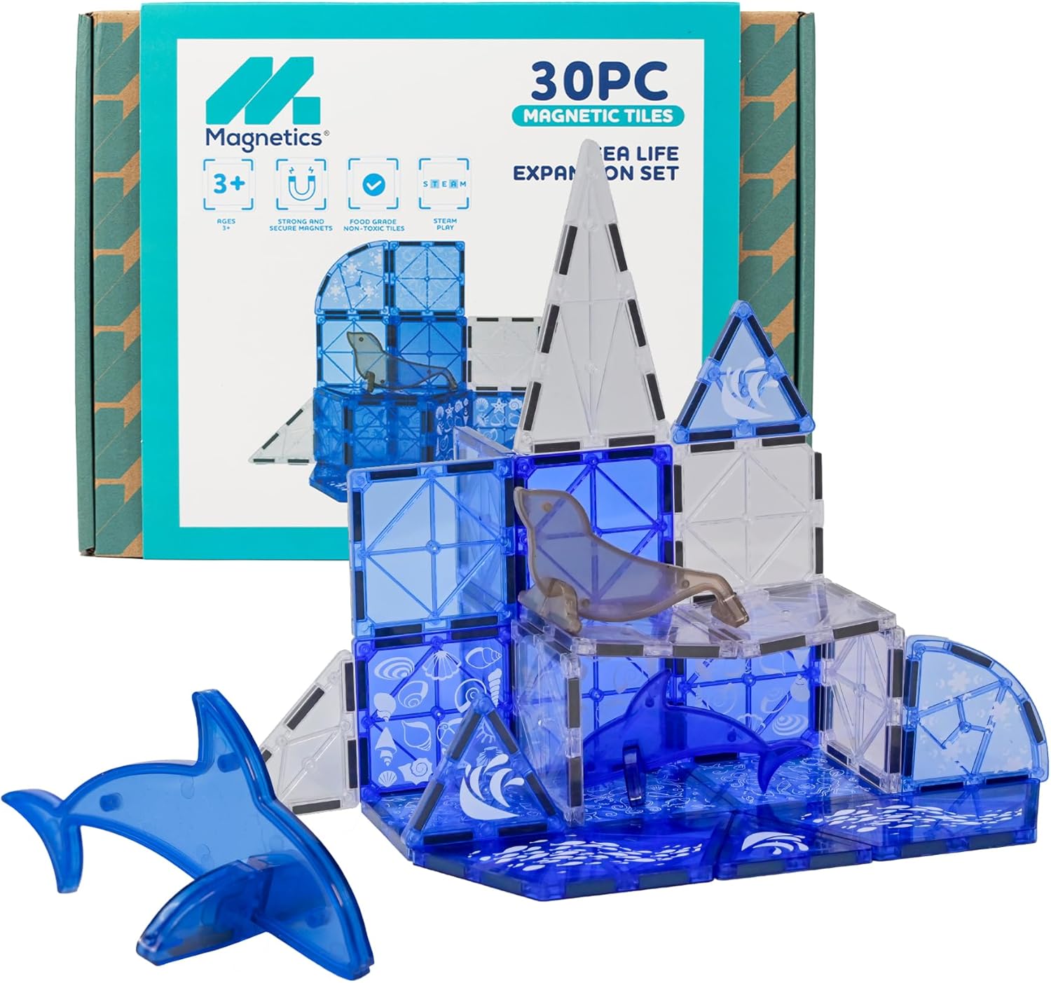 Magnetic Tiles - 30 Piece Sea Life Play Set