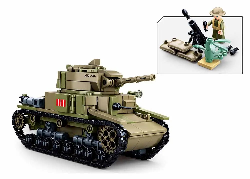 Sluban WWII-Italy Army - M14/41 Medium Tank 2in1