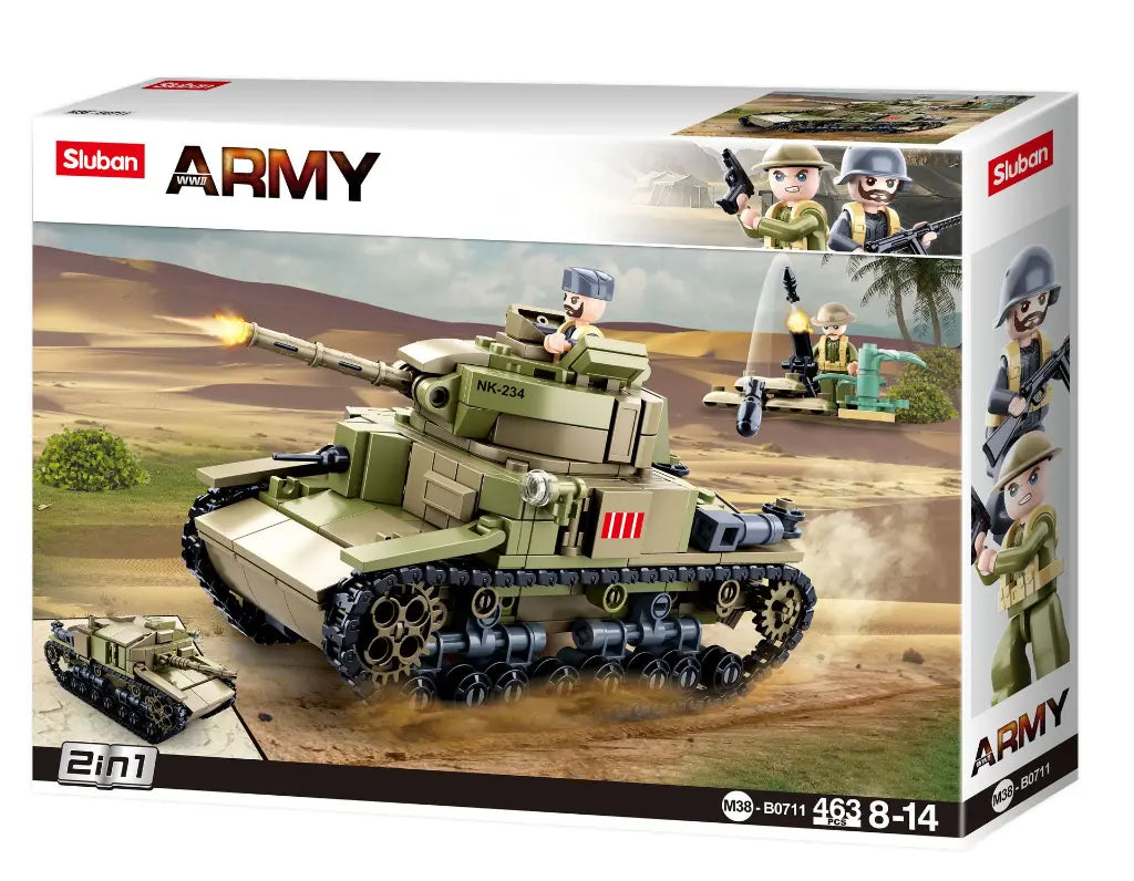 Sluban WWII-Italy Army - M14/41 Medium Tank 2in1