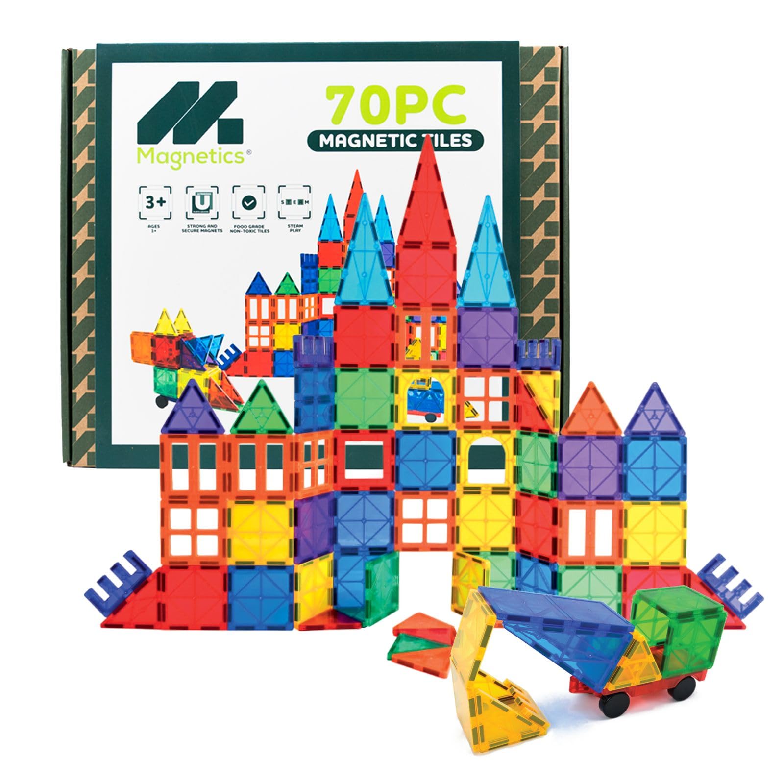 Magnetic Tiles - 70 Piece Play Set