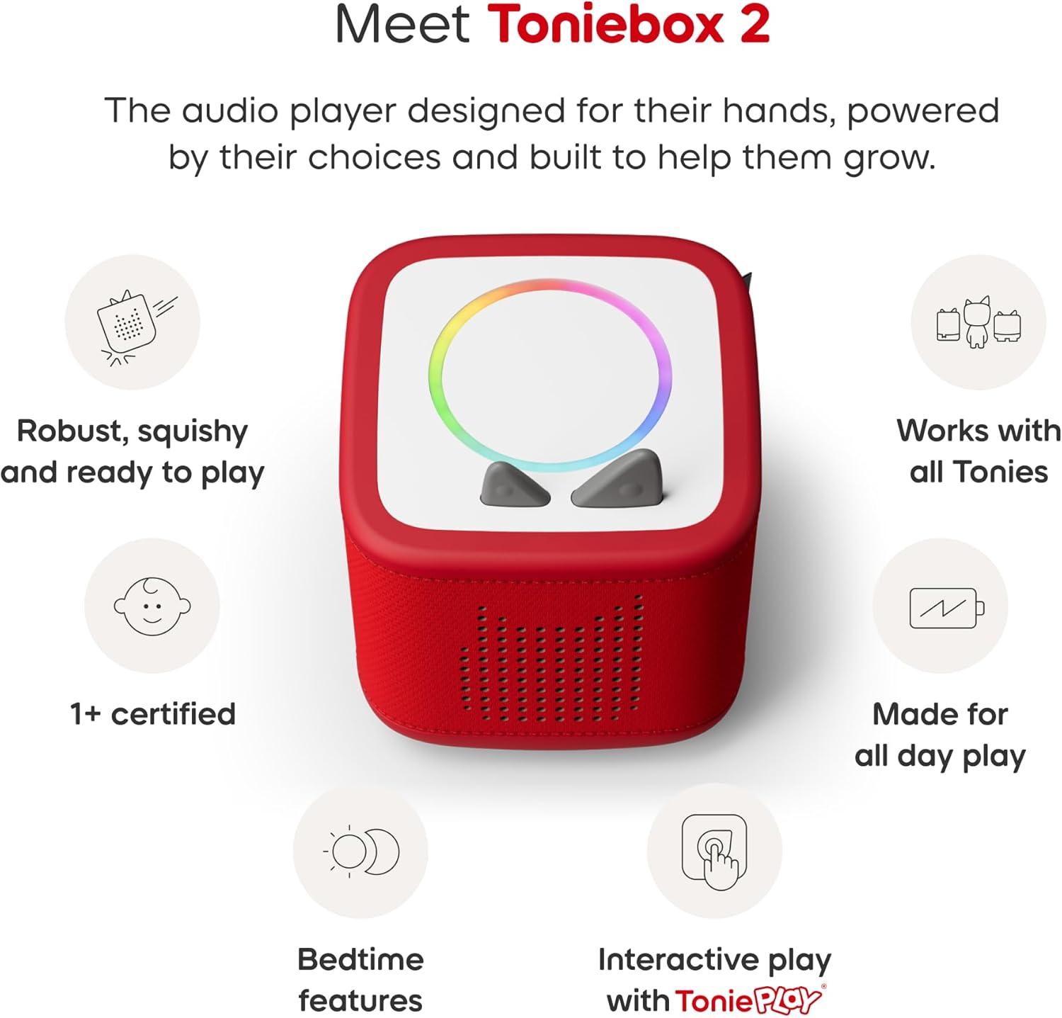Tonies Toniebox 2 Sunset Red Play Set with Paw Patrol Chase