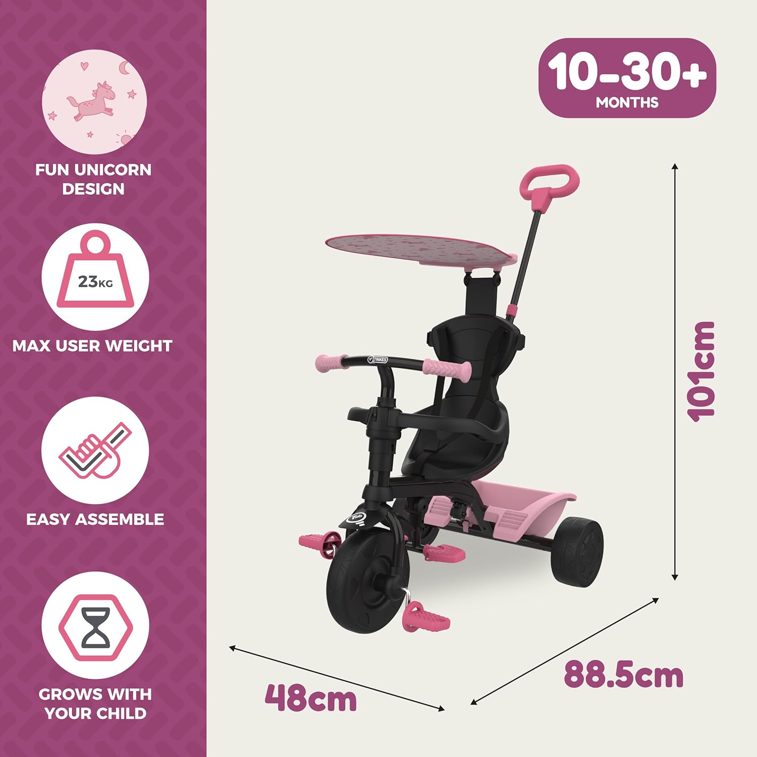 Zoomee 4 in 1 Trike Unicorn Dream