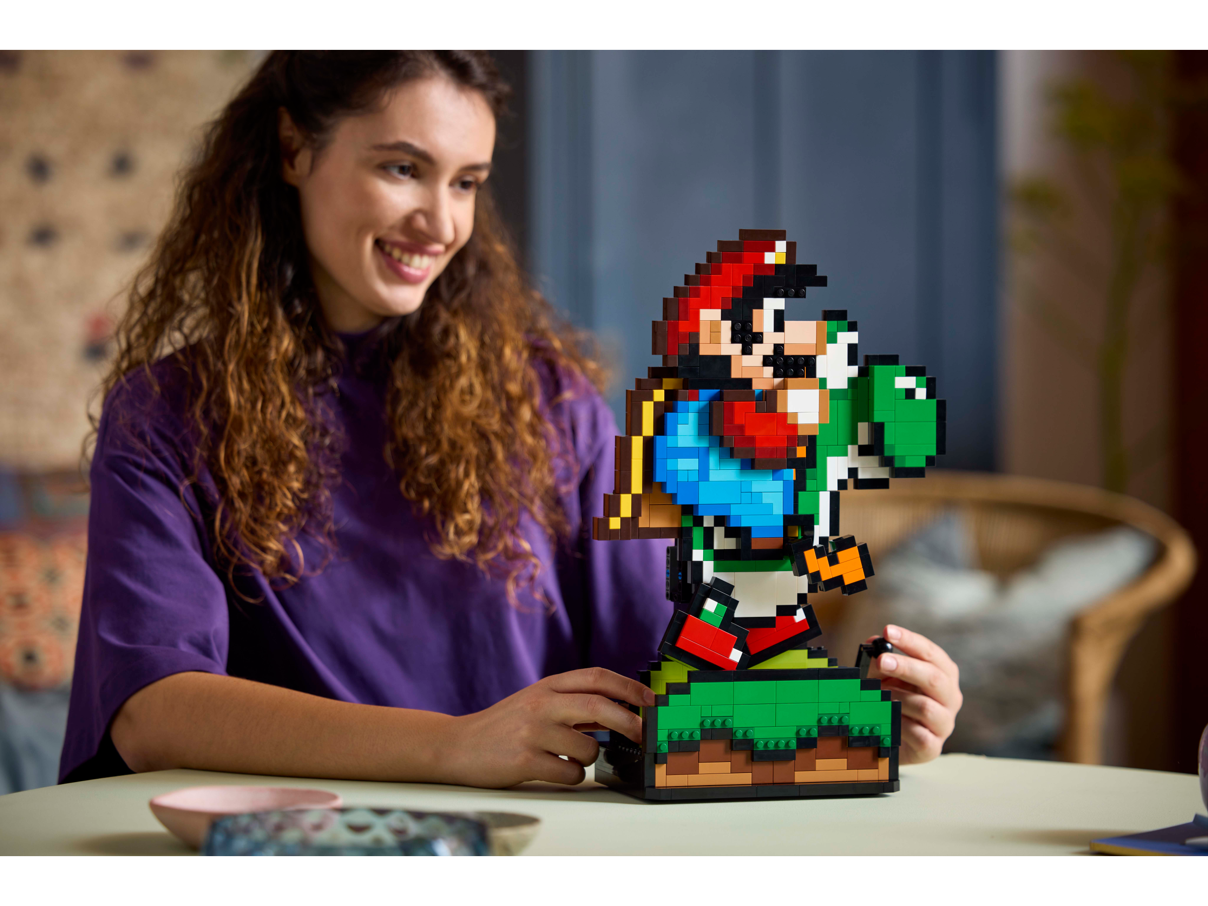 LEGO 71438 Super Mario World: Mario & Yoshi Interactive Model Set for Adults