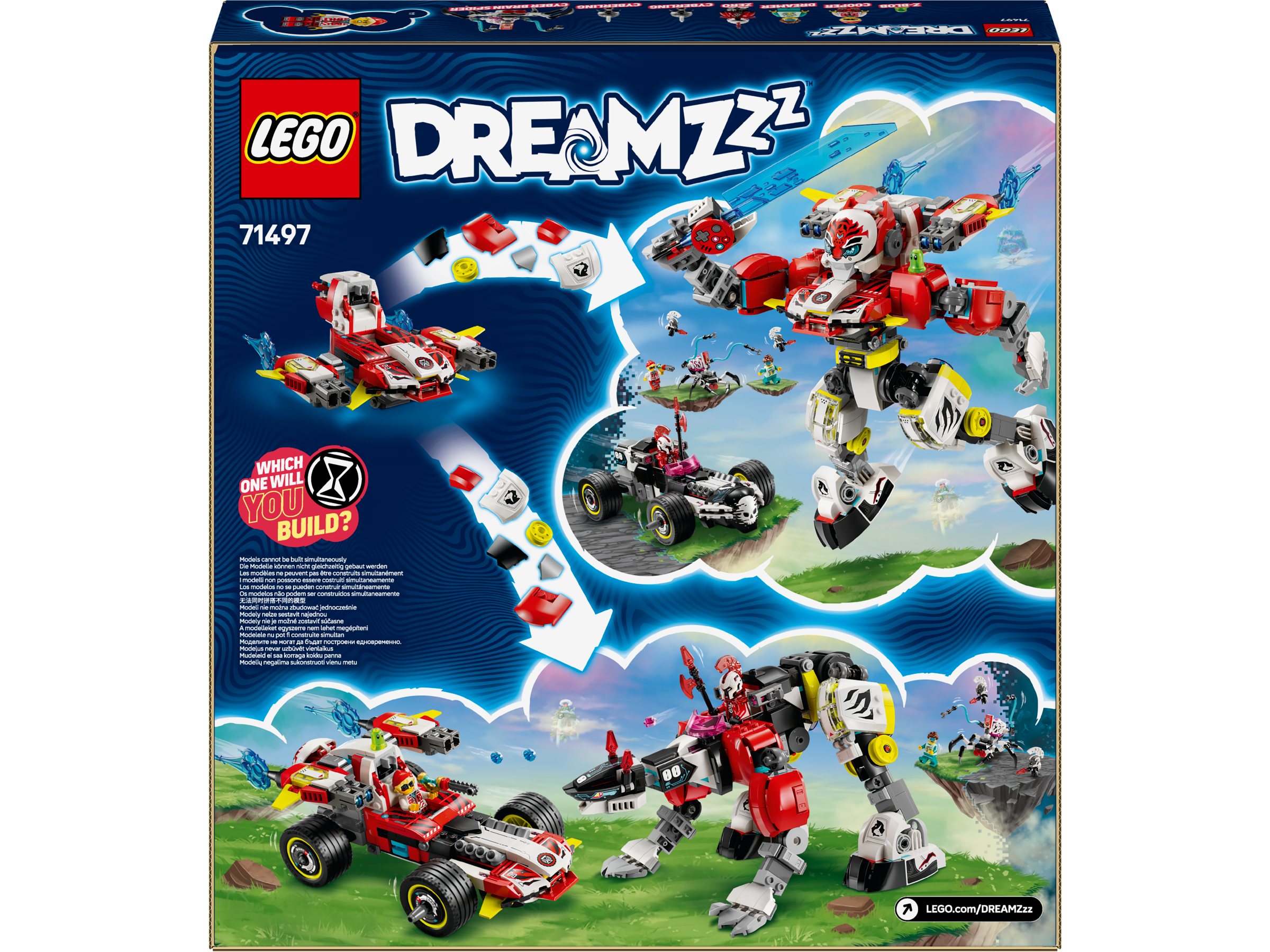 LEGO Dreamzzz 71497 Cooper's Tiger Mech & Zero's Hot Rod Car