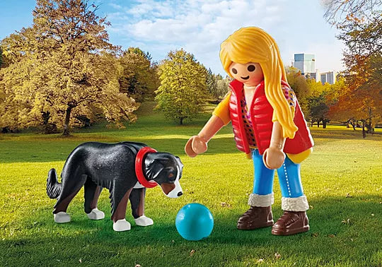 Playmobil Woman with Mountain Dog