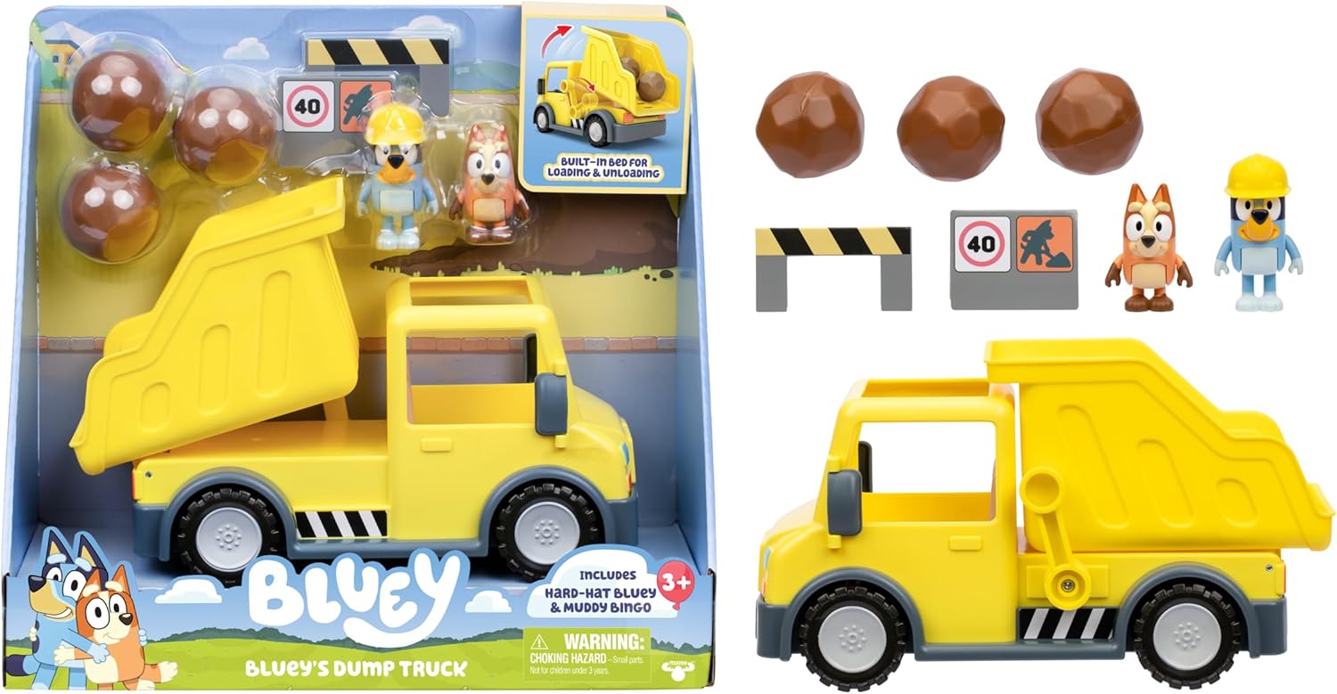 Bluey Dump Truck with Hard Hat Bluey