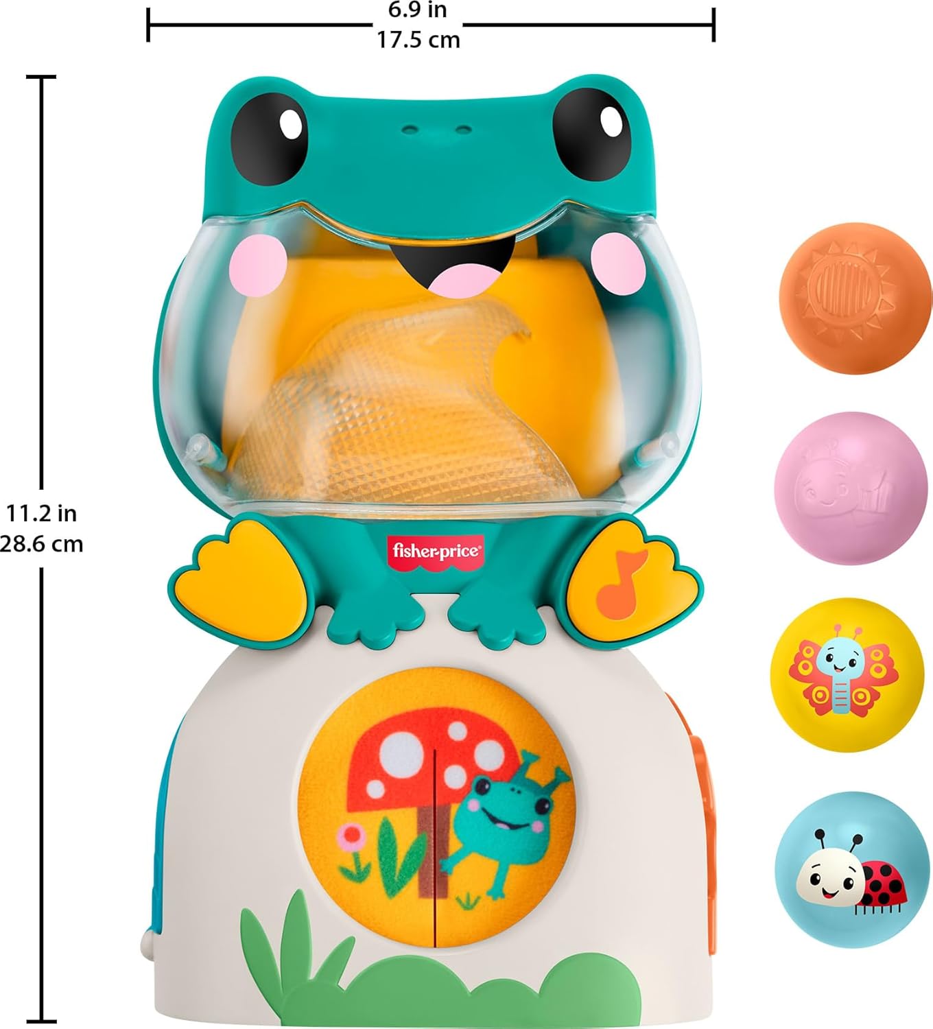 Fisher-Price Baby Toy Light-Up & Roll Frog Musical Ball