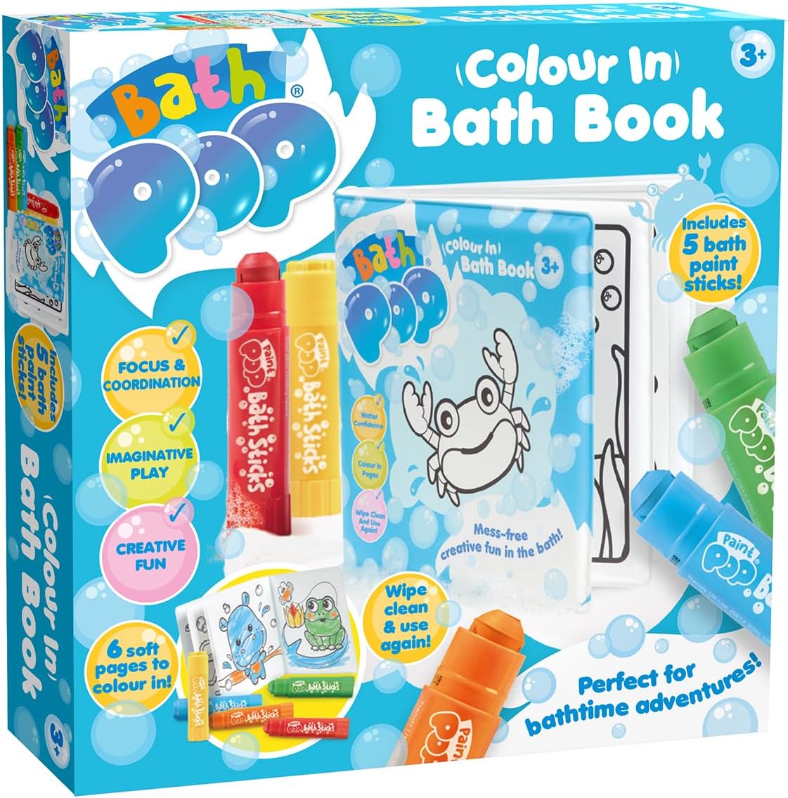 Bath Pop - Colouring Book and 5 Bath Sticks