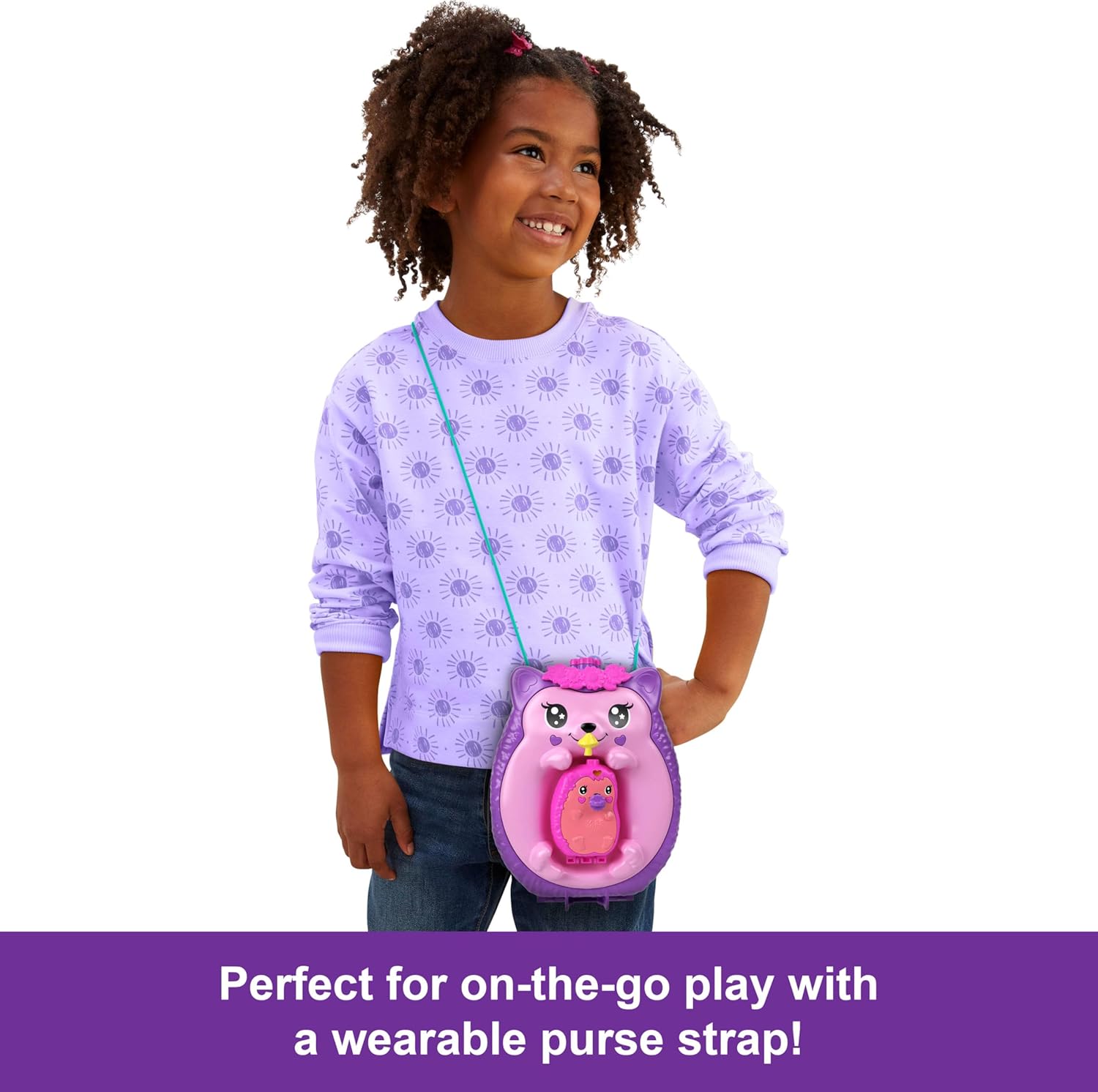 Polly Pocket Hedgehog Mom & Baby Purse Playset