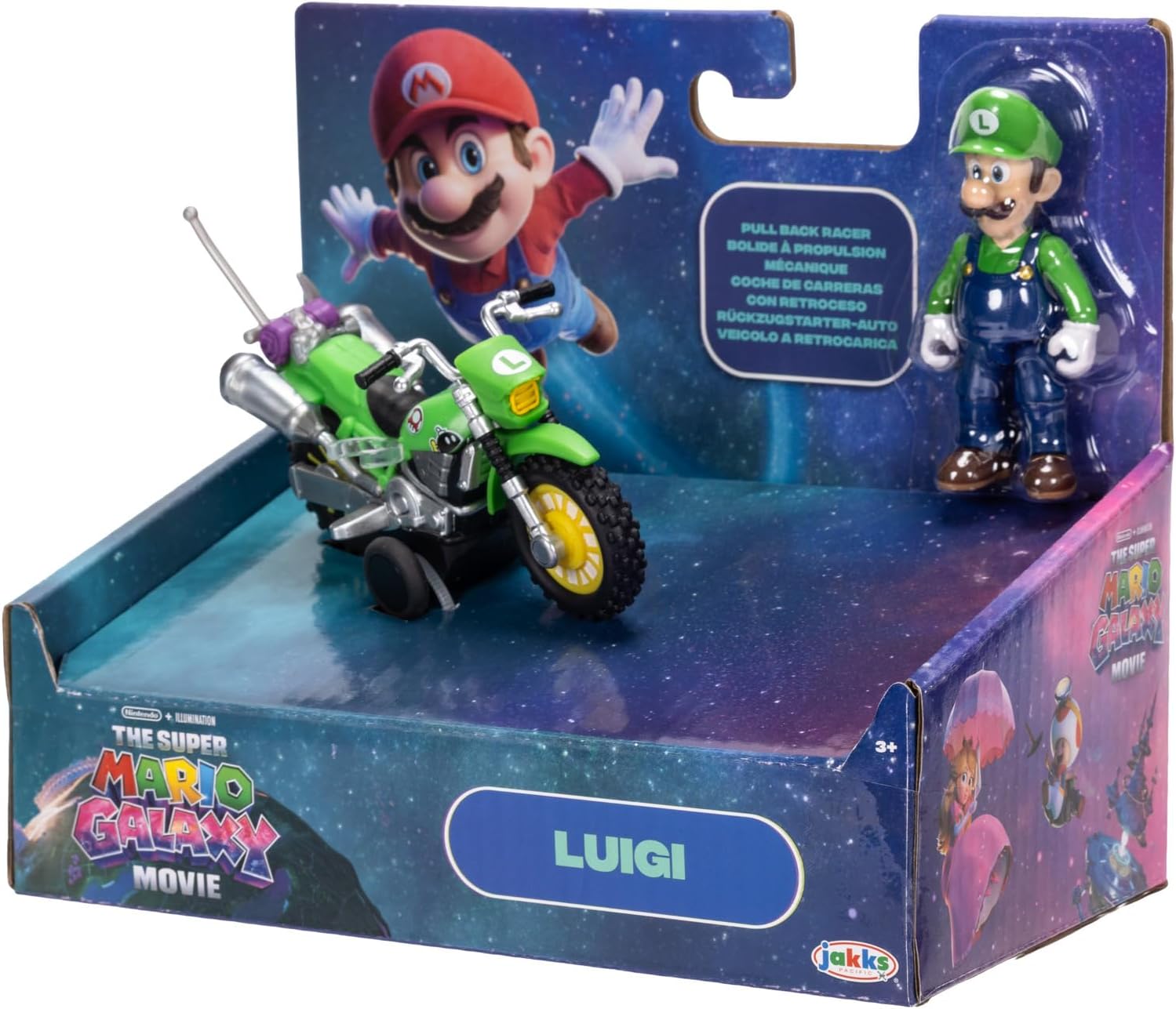 The Super Mario Galaxy Movie Luigi and Pull Back Racer Set
