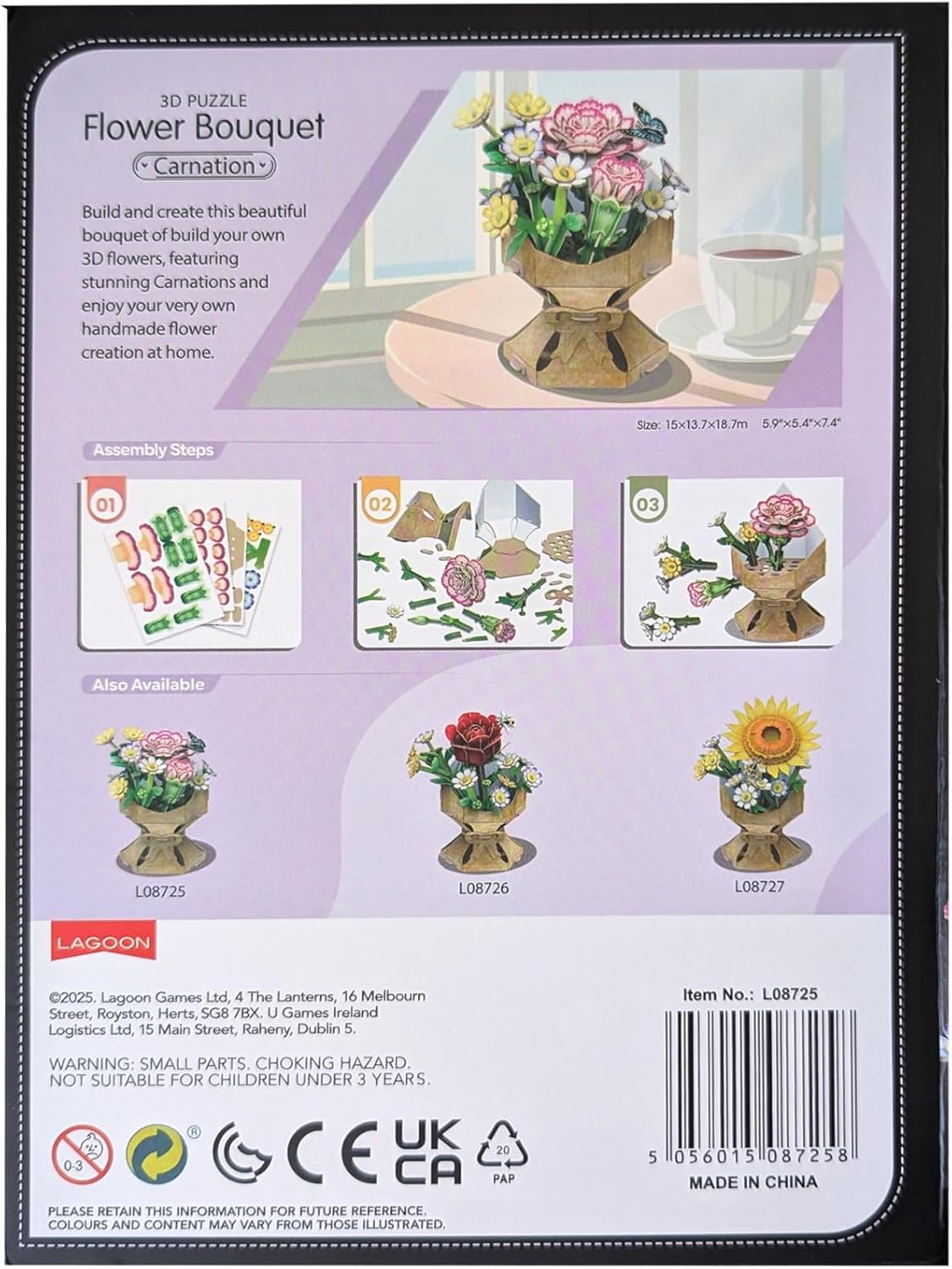 Carnation Flower Bouquet 3D Construction Set