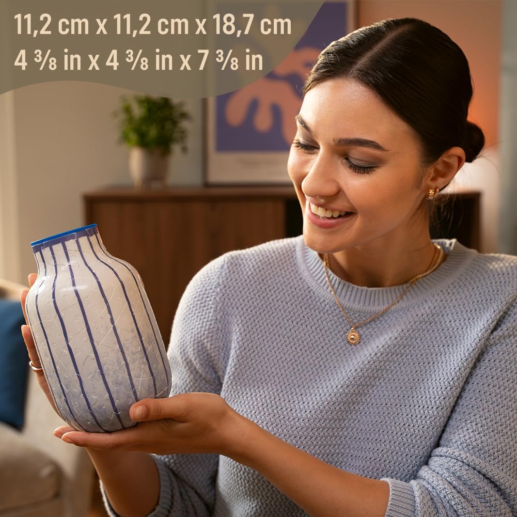 Vase Stripes Blue 162 Piece 3D Decorative Puzzle