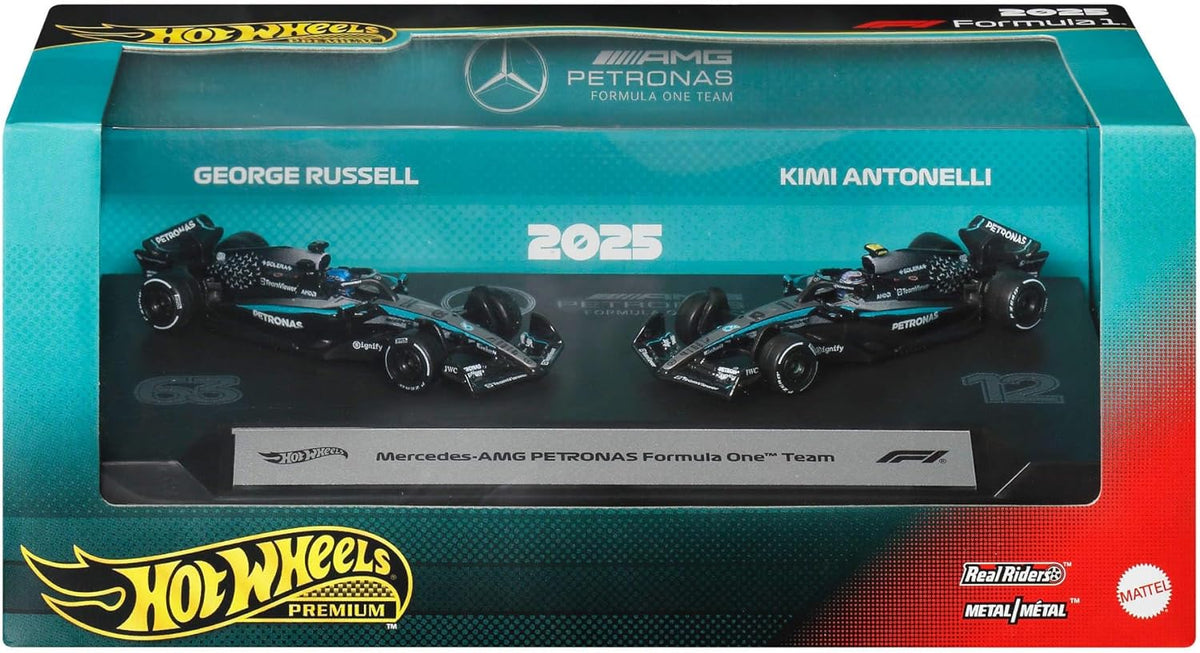 Hot Wheels Premium Mercedes AMG Petronas  2025 Formula 1 Team Twin Pack
