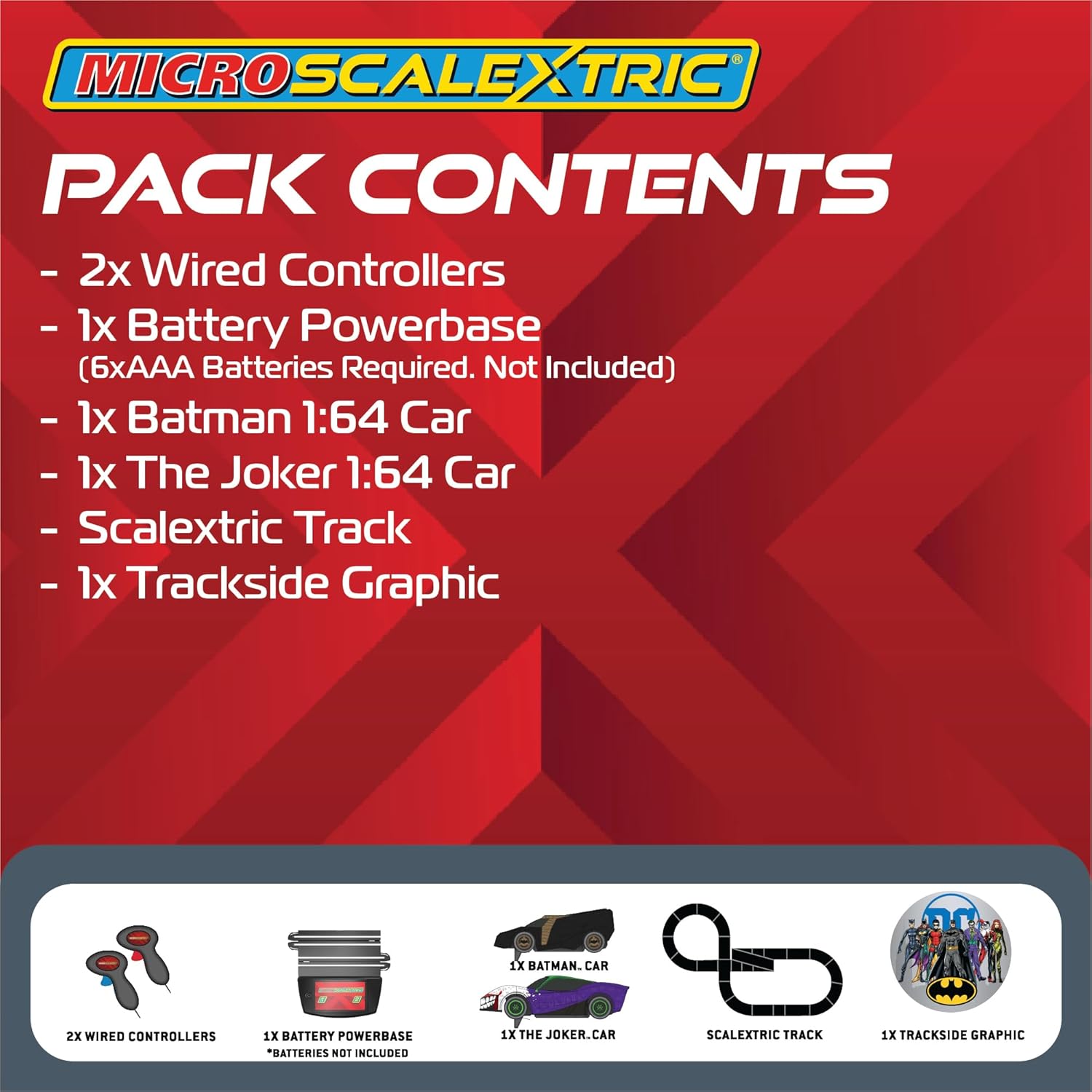 Micro Scalextric Batman vs Joker Set Battery Power
