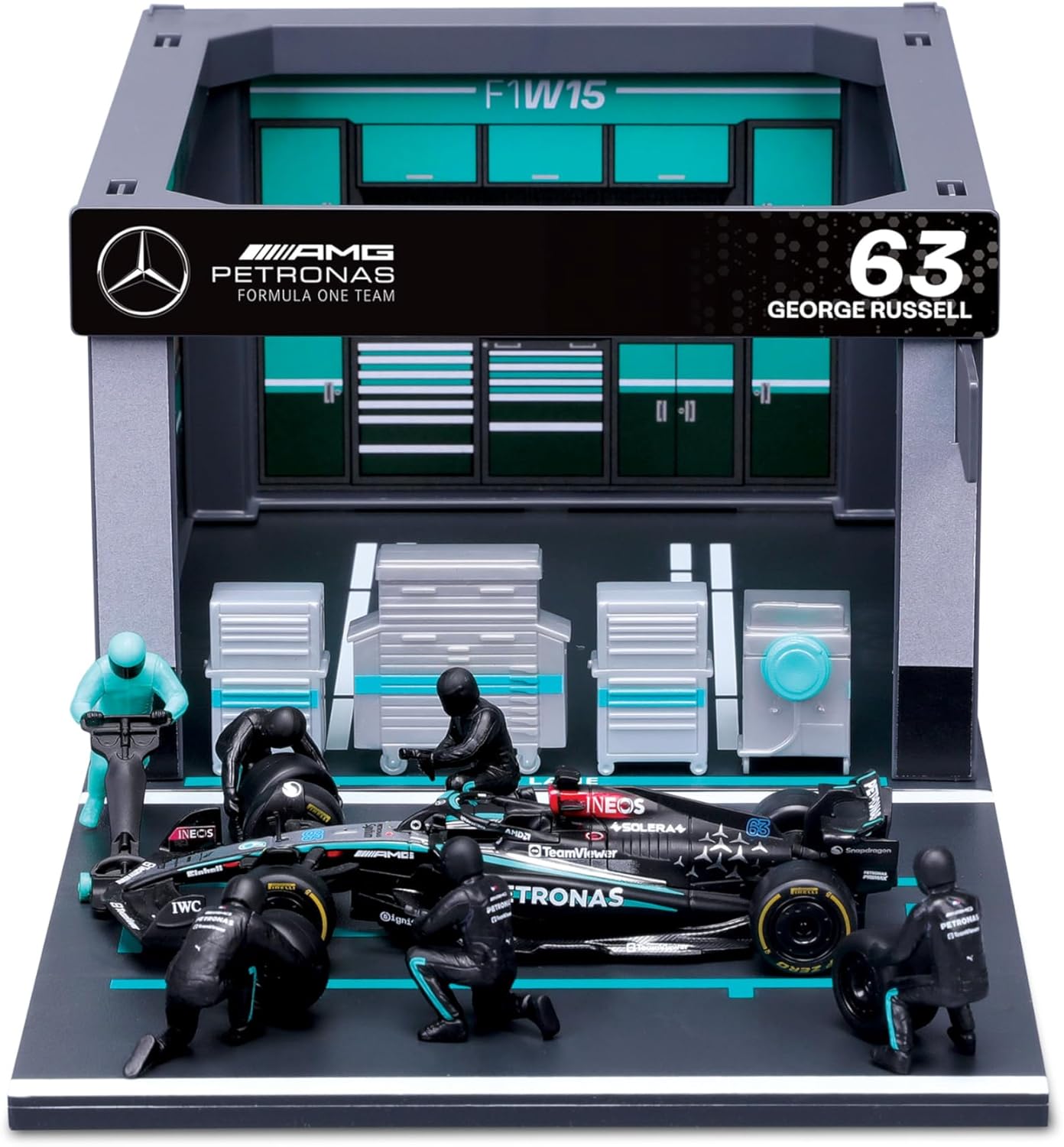 Bburago Mercedes AMG W16 & Pit Pass Diorama - Russell