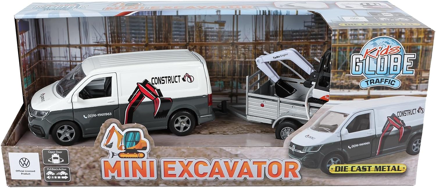 Kids Globe VW Transporter with Mini Digger