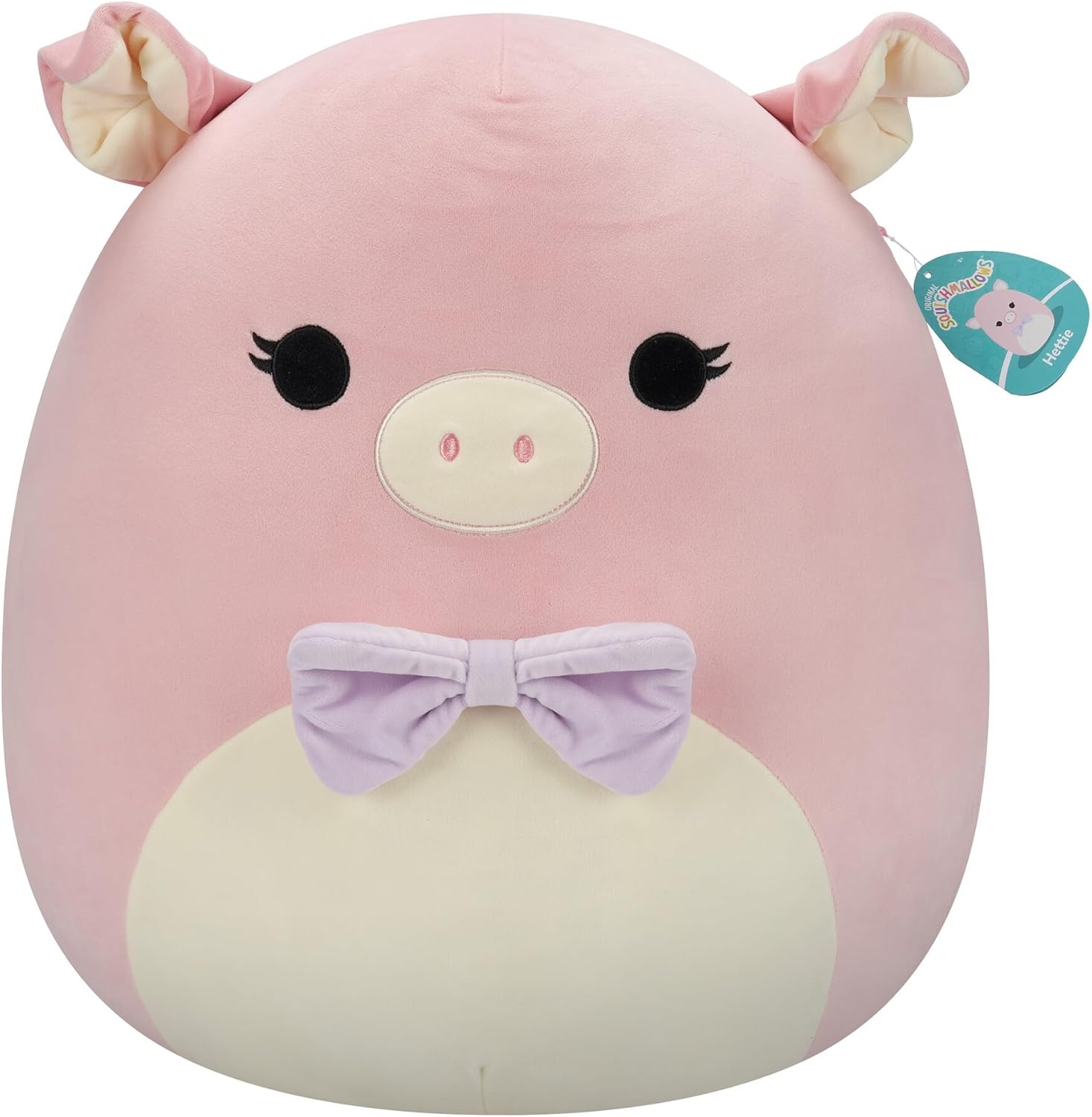 Squishmallows 20" Pink Pig with Purple Bow Tie