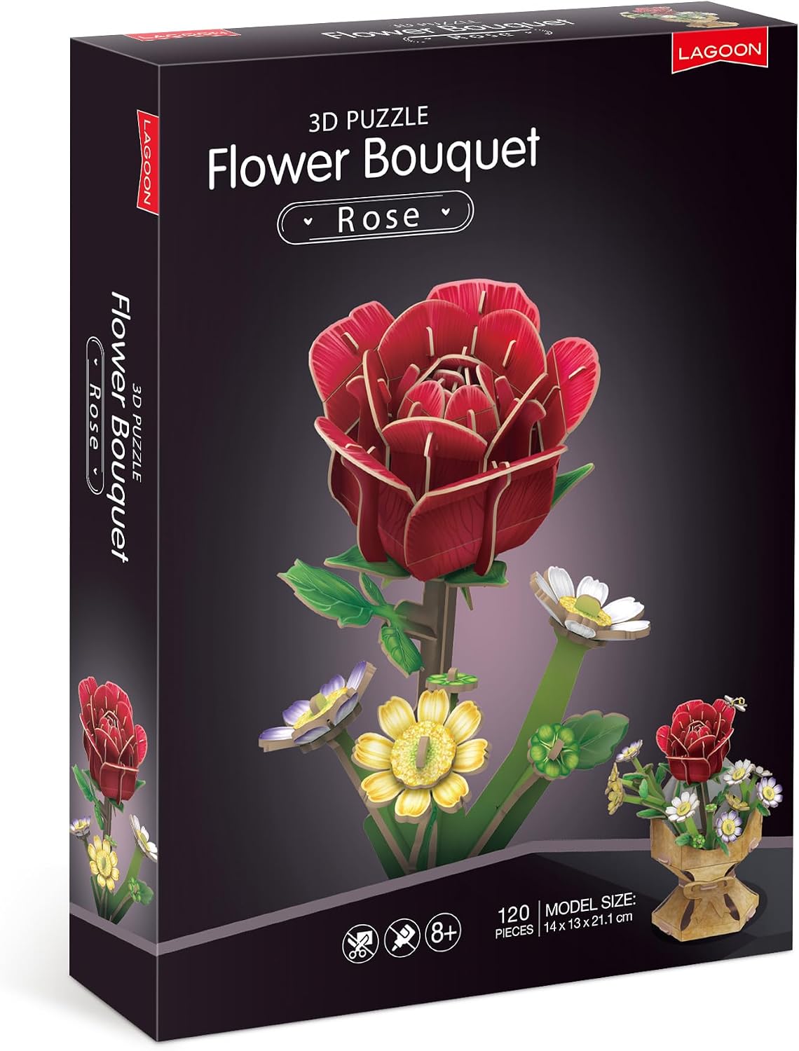 Rose Flower Bouquet 3D Construction Set