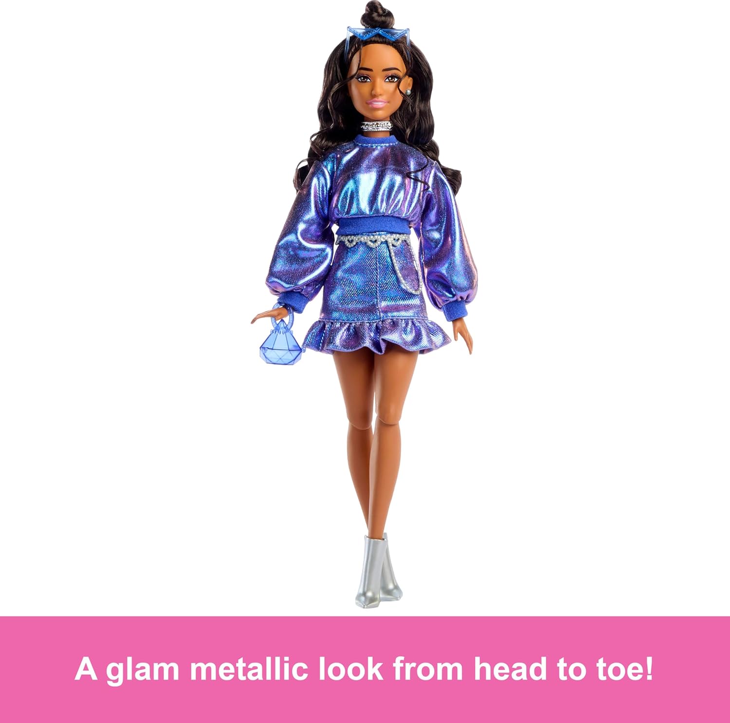 Barbie Deluxe Style Fashion Doll in Blue/Purple Shimmer Outfit