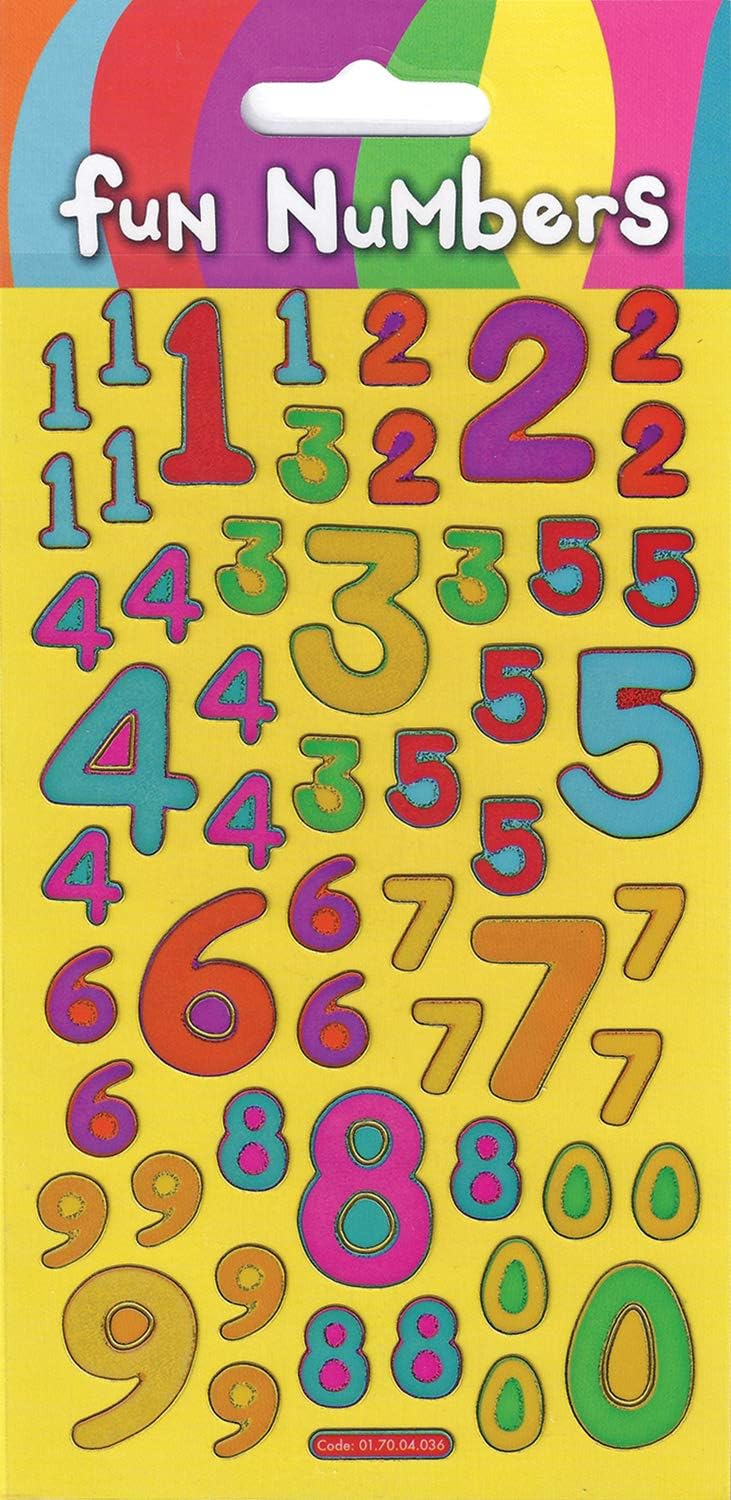 Fun Numbers Sparkle Stickers