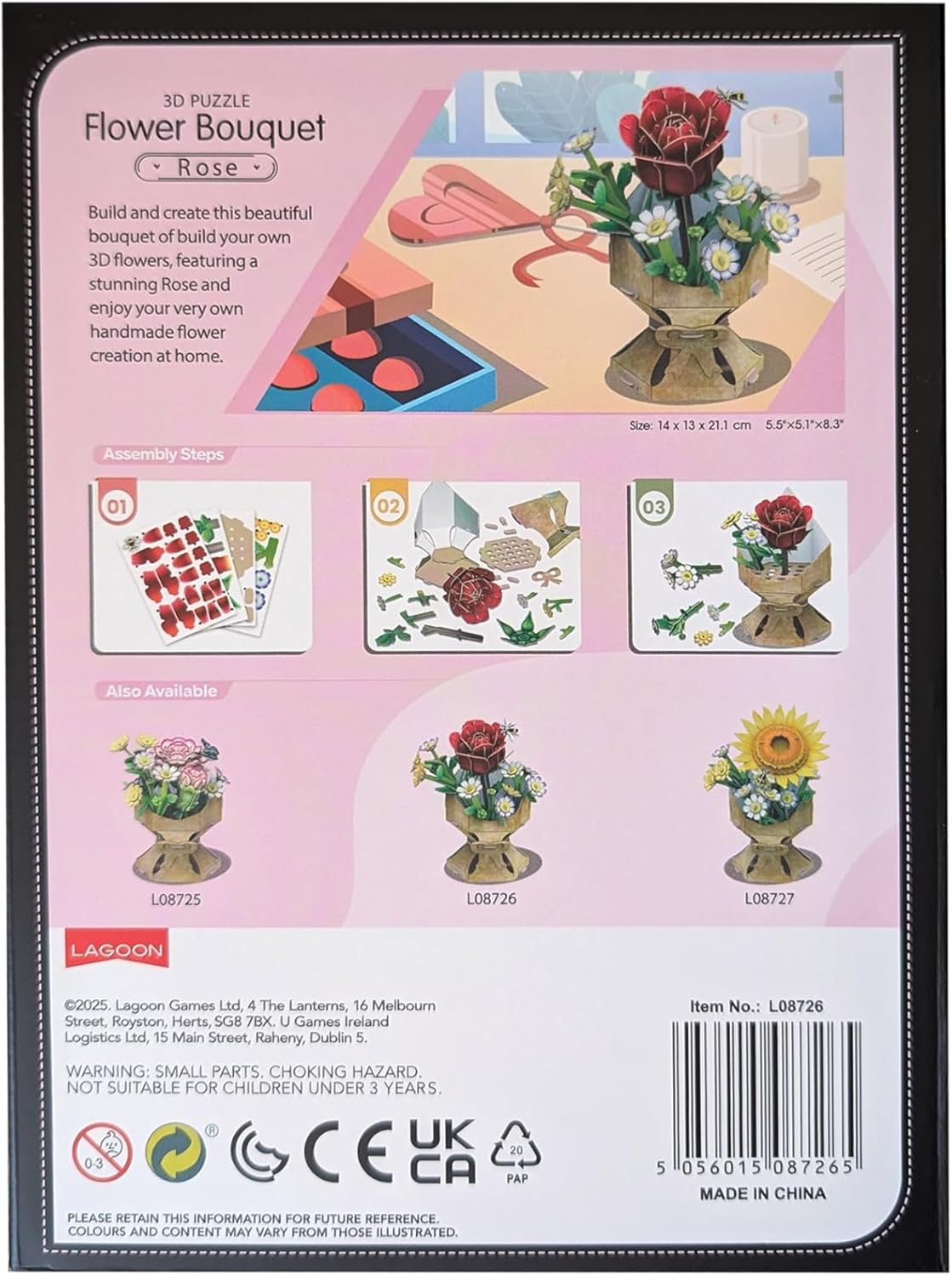 Rose Flower Bouquet 3D Construction Set