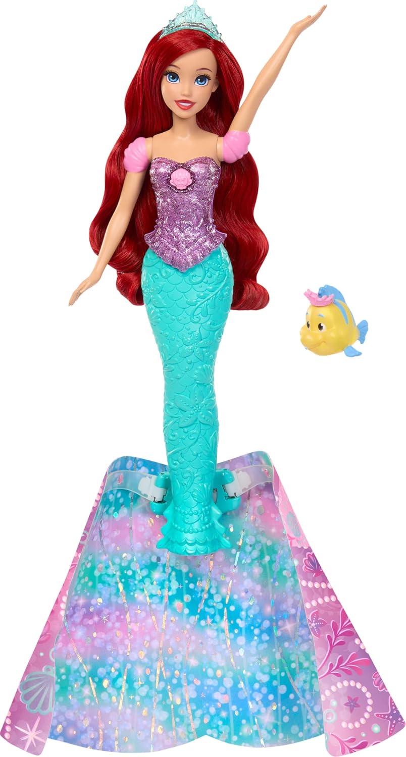 Disney Princess Ariel Human to Mermaid Transforming Fashion Doll & Flounder