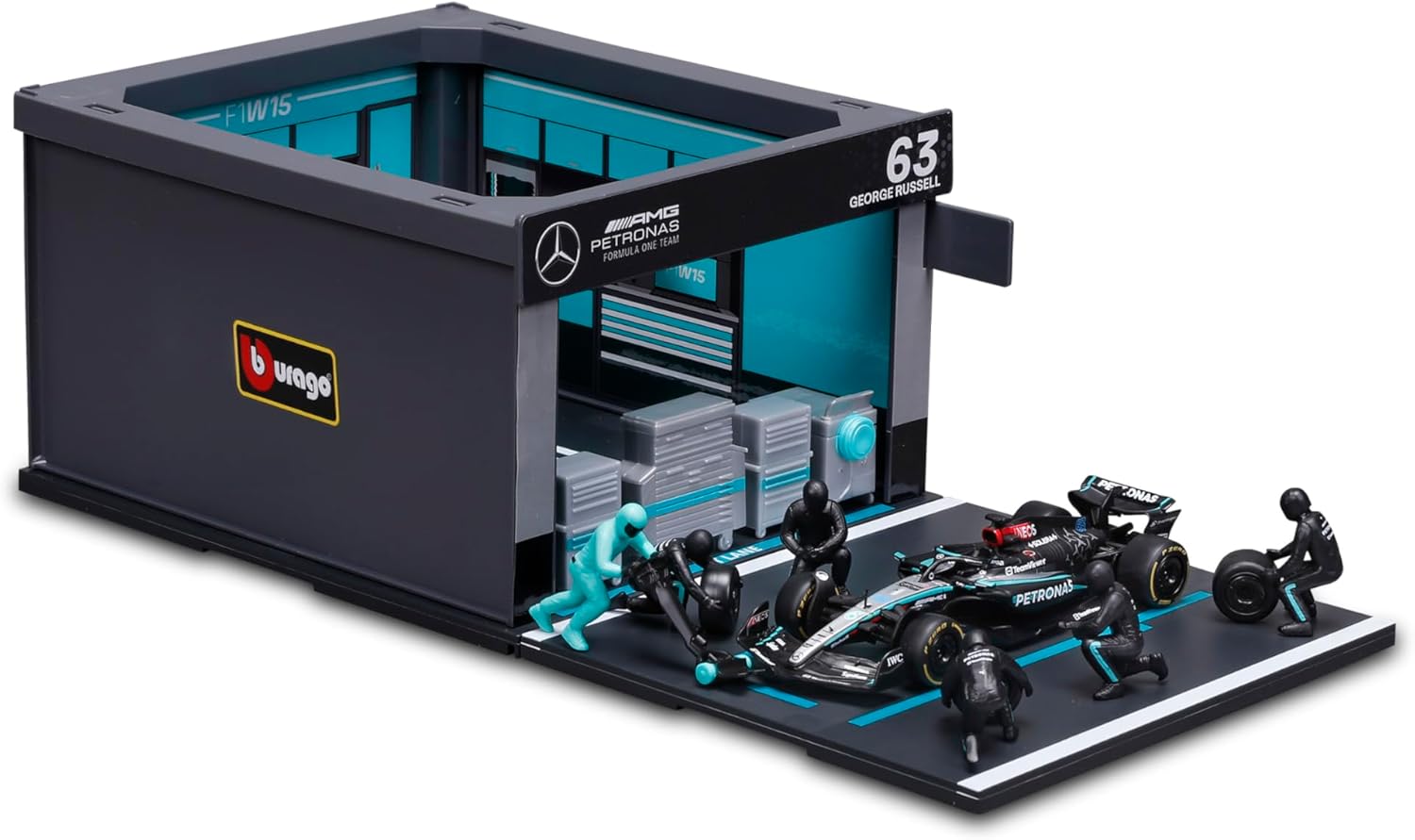 Bburago Mercedes AMG W16 & Pit Pass Diorama - Russell