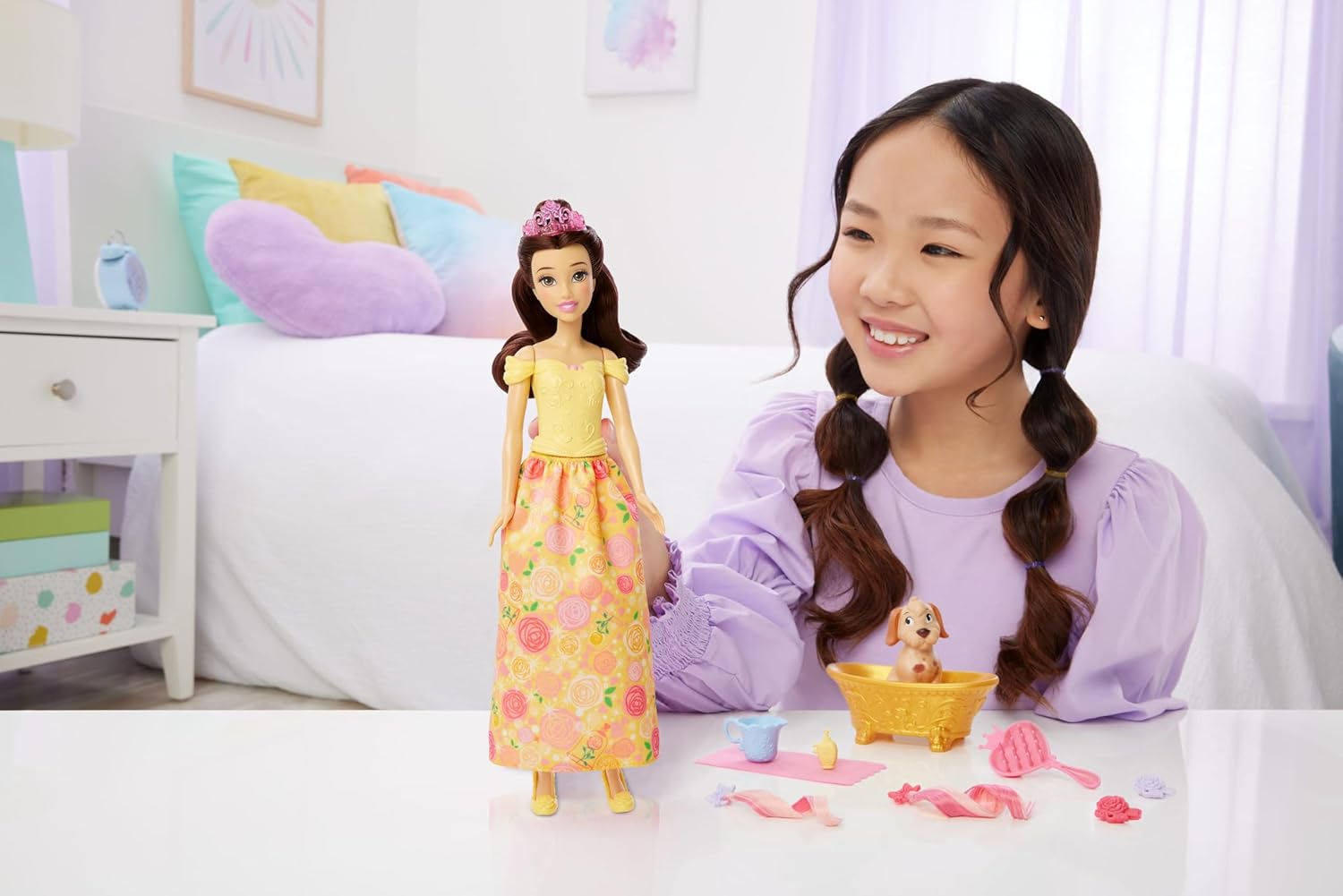 Disney Princess Belle Fashion Doll & Dog Figure