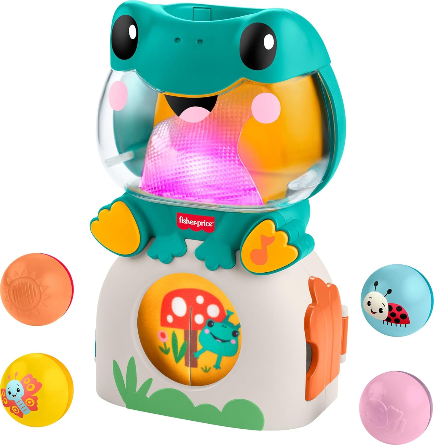 Fisher-Price Baby Toy Light-Up & Roll Frog Musical Ball