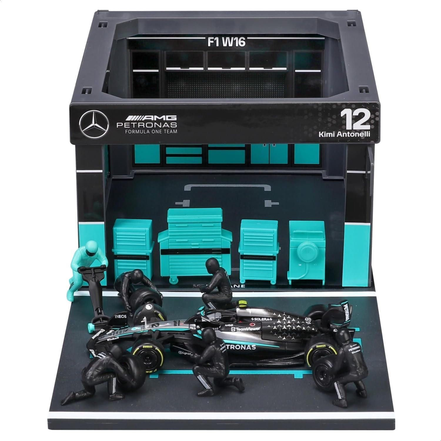 Bburago Mercedes AMG W16 & Pit Pass Diorama - Antonelli