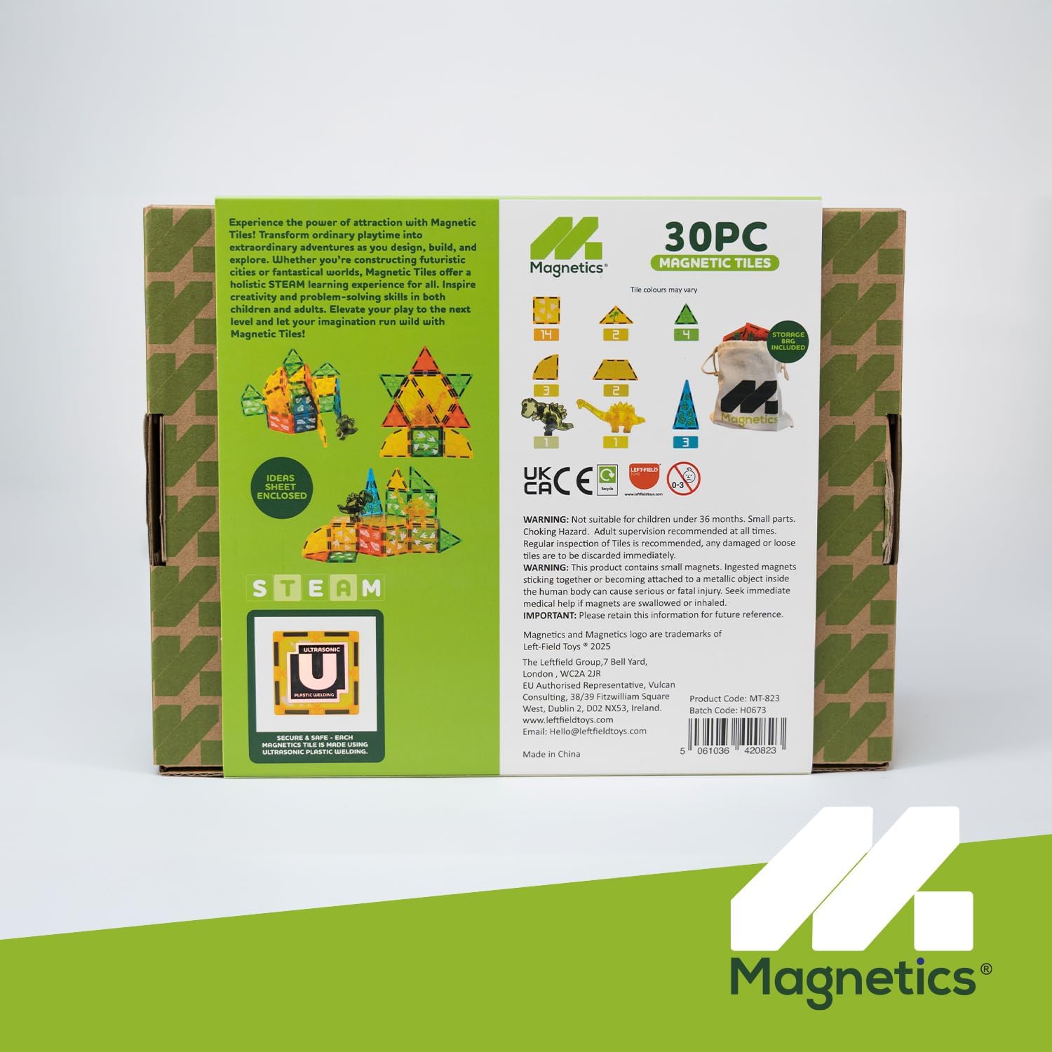 Magnetic Tiles - 30 Piece Dino Play Set