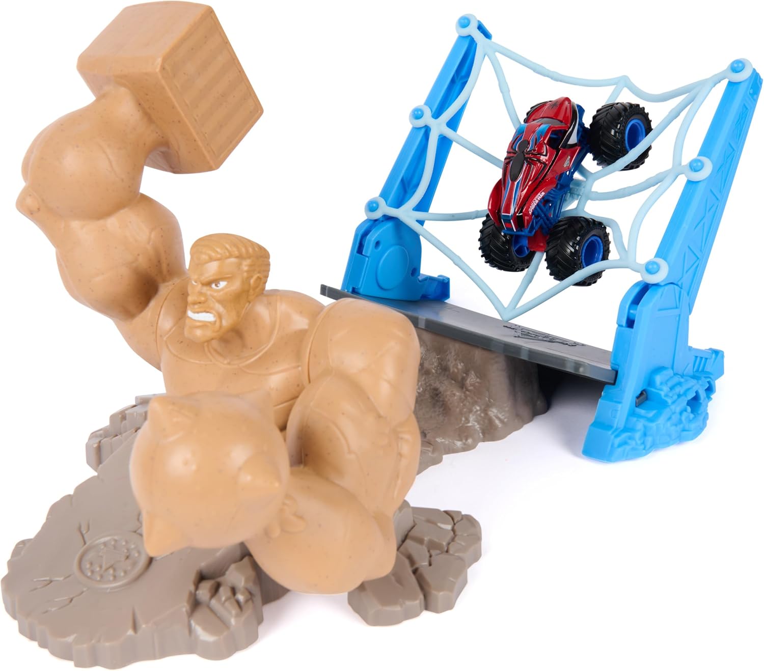 Monster Jam 1:64 Marvel Spiderman Sandman City Battle Playset